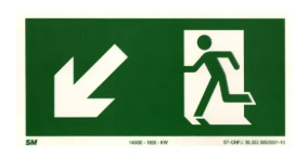 Placa de saída de emergência