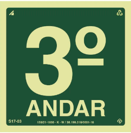 Placa de sinalização 3º Andar