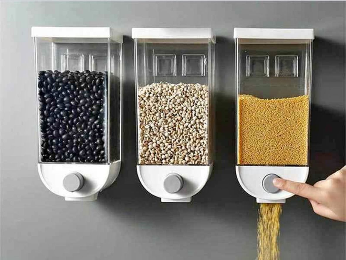 🧱 Dispensadores de Alimentos de Pared – Organización Vertical, Estilo Minimalista