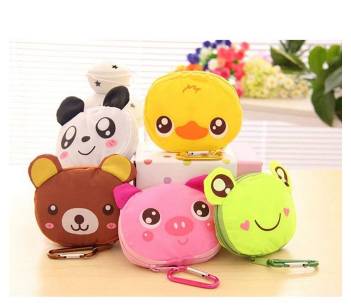 🐼 Bolsas Reutilizables con Estuche Animal – Prácticas, Divertidas y Ecológicas