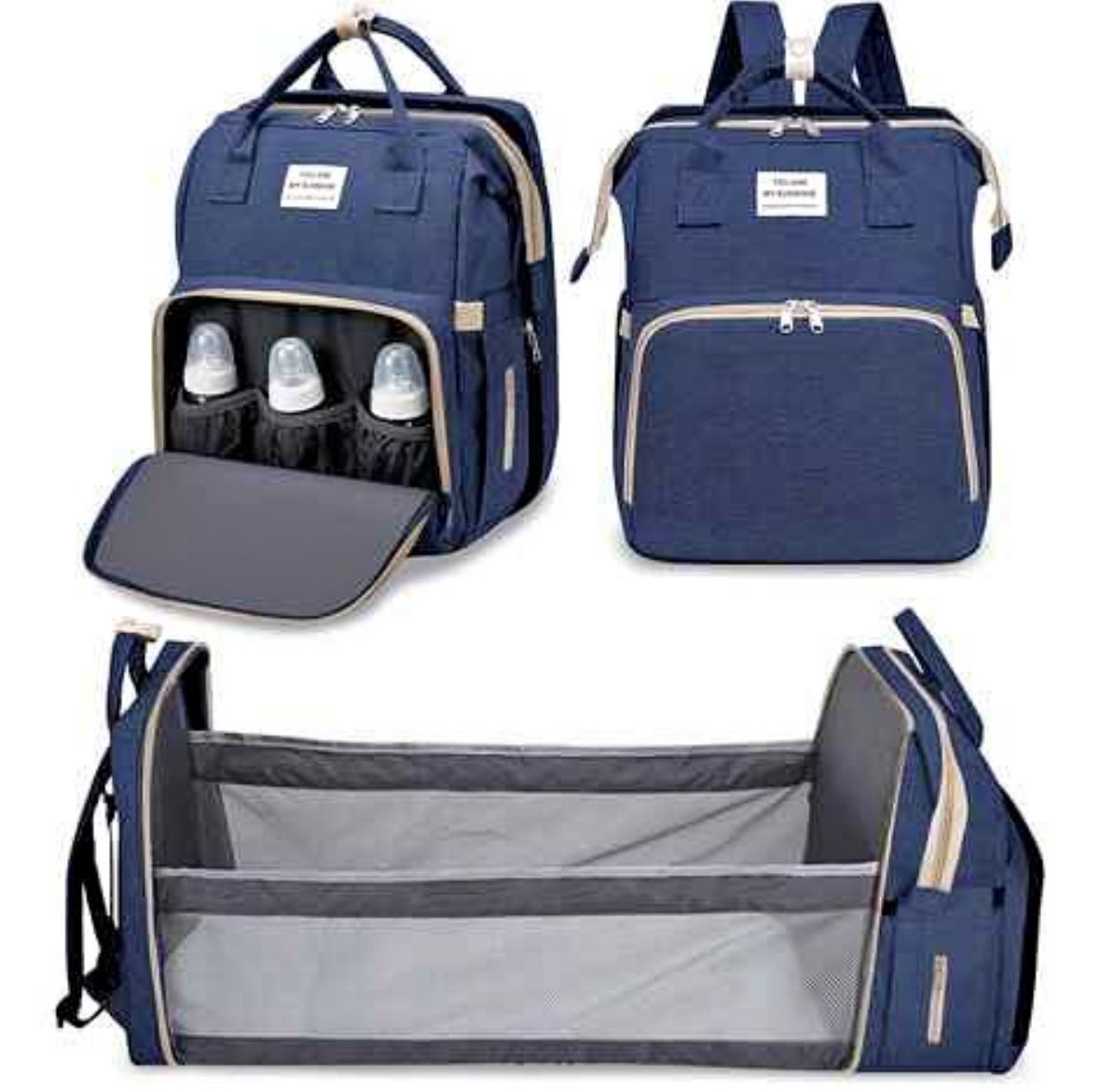 🎒 Mochila Multifuncional 3 en 1 para Bebé – Cuna, Cambiador y Organizador