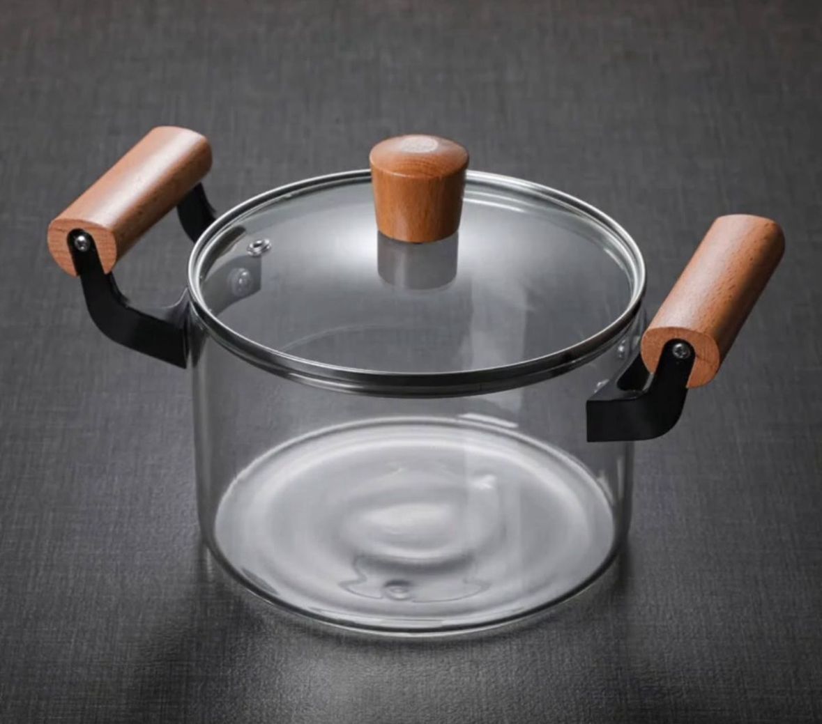 🍲 Olla de Vidrio 3,5 ML – Cocina Transparente, Estilo Natural