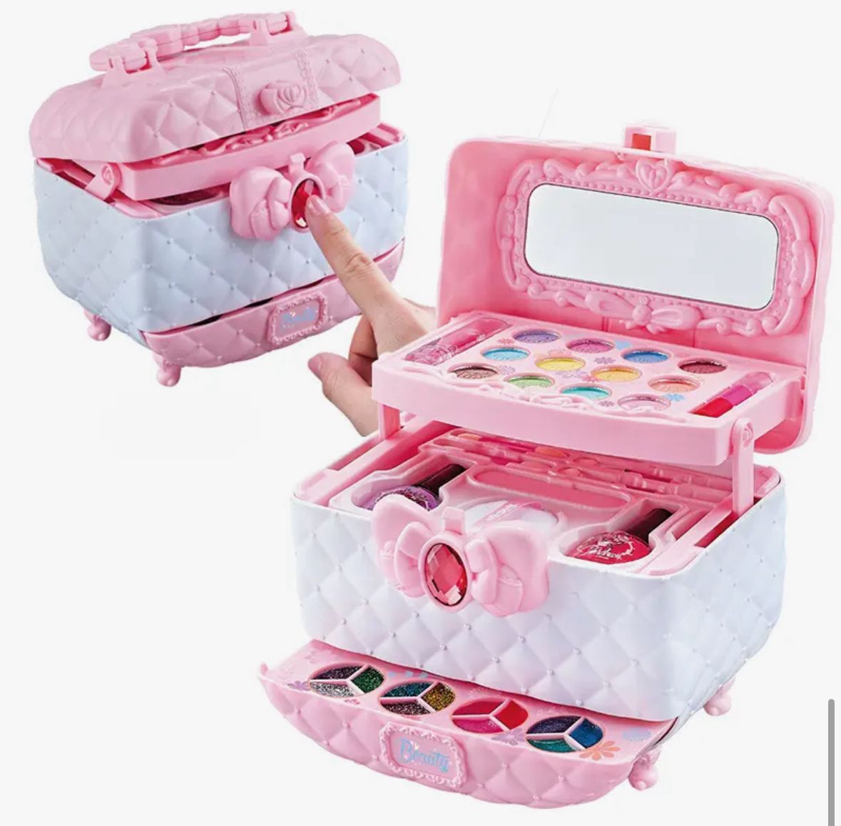 💼 Baúl de Maquillaje Infantil con Espejo – Estilo, Juego y Creatividad en uno 