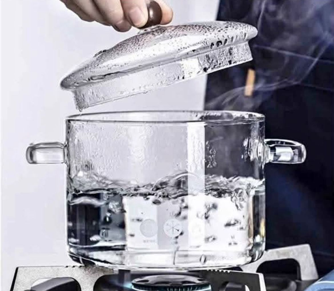 🍵 Olla de Vidrio para Cocina 1,5– Transparencia, Elegancia y Cocción Saludable