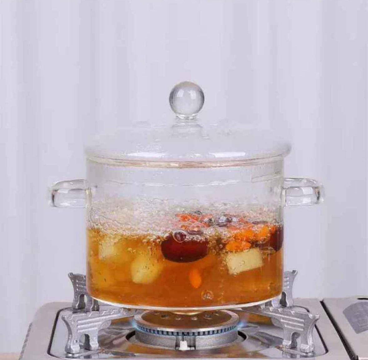 🍵 Olla de Vidrio para Cocina 1,5– Transparencia, Elegancia y Cocción Saludable