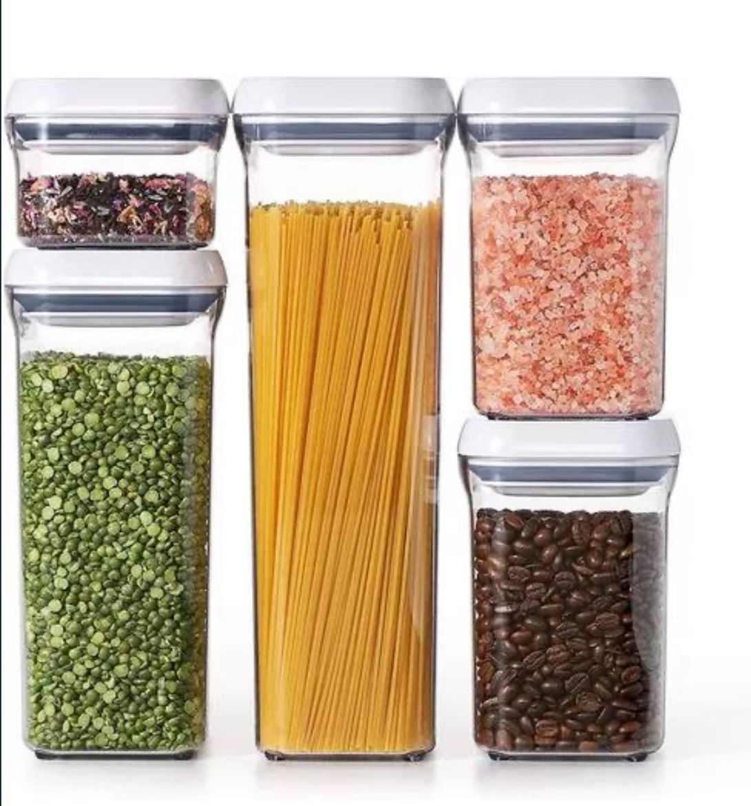 🧂 Set de Contenedores Transparentes X5– Organización Visual y Estilo Minimalista