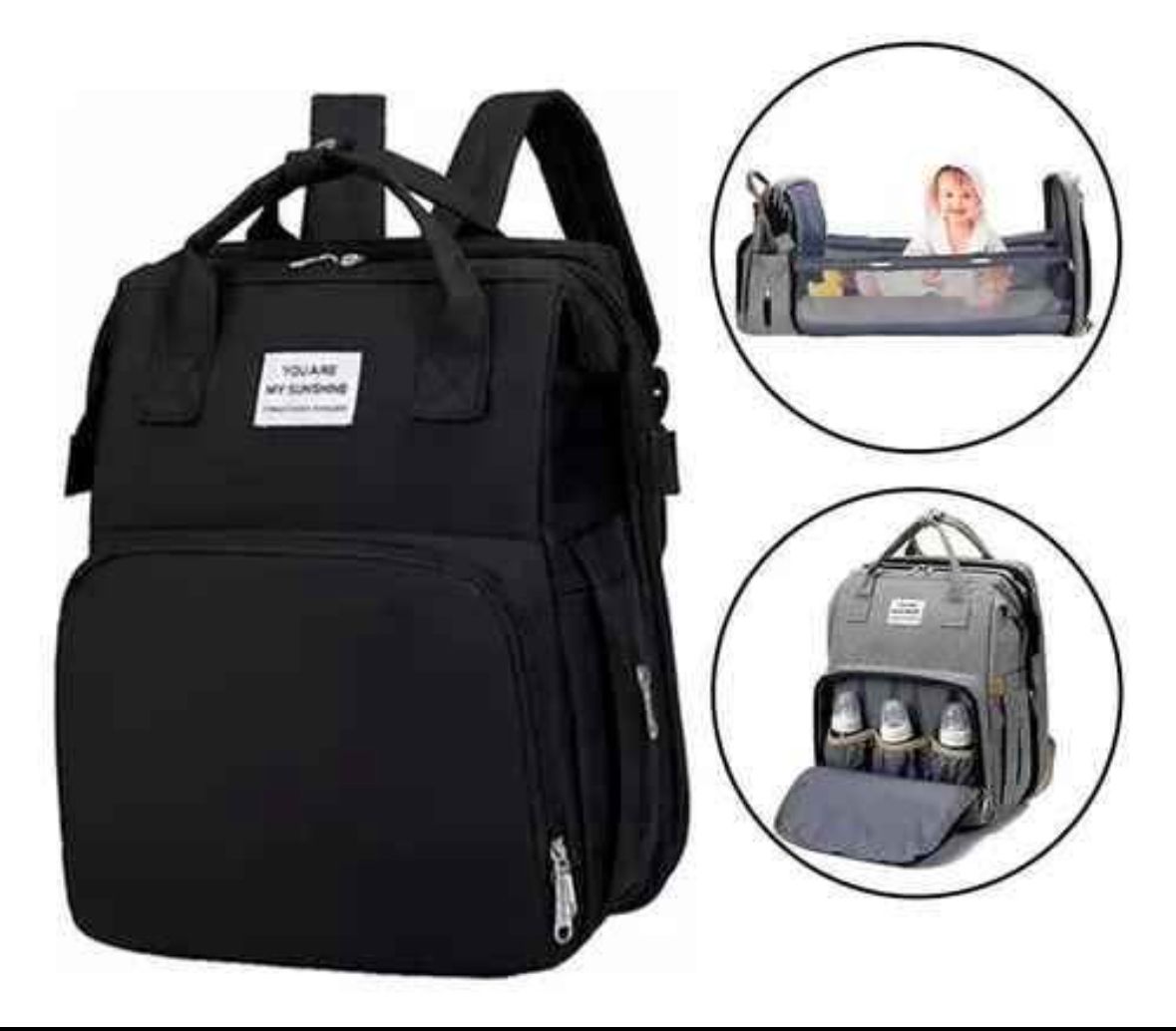 🎒 Mochila Multifuncional 3 en 1 para Bebé – Cuna, Cambiador y Organizador