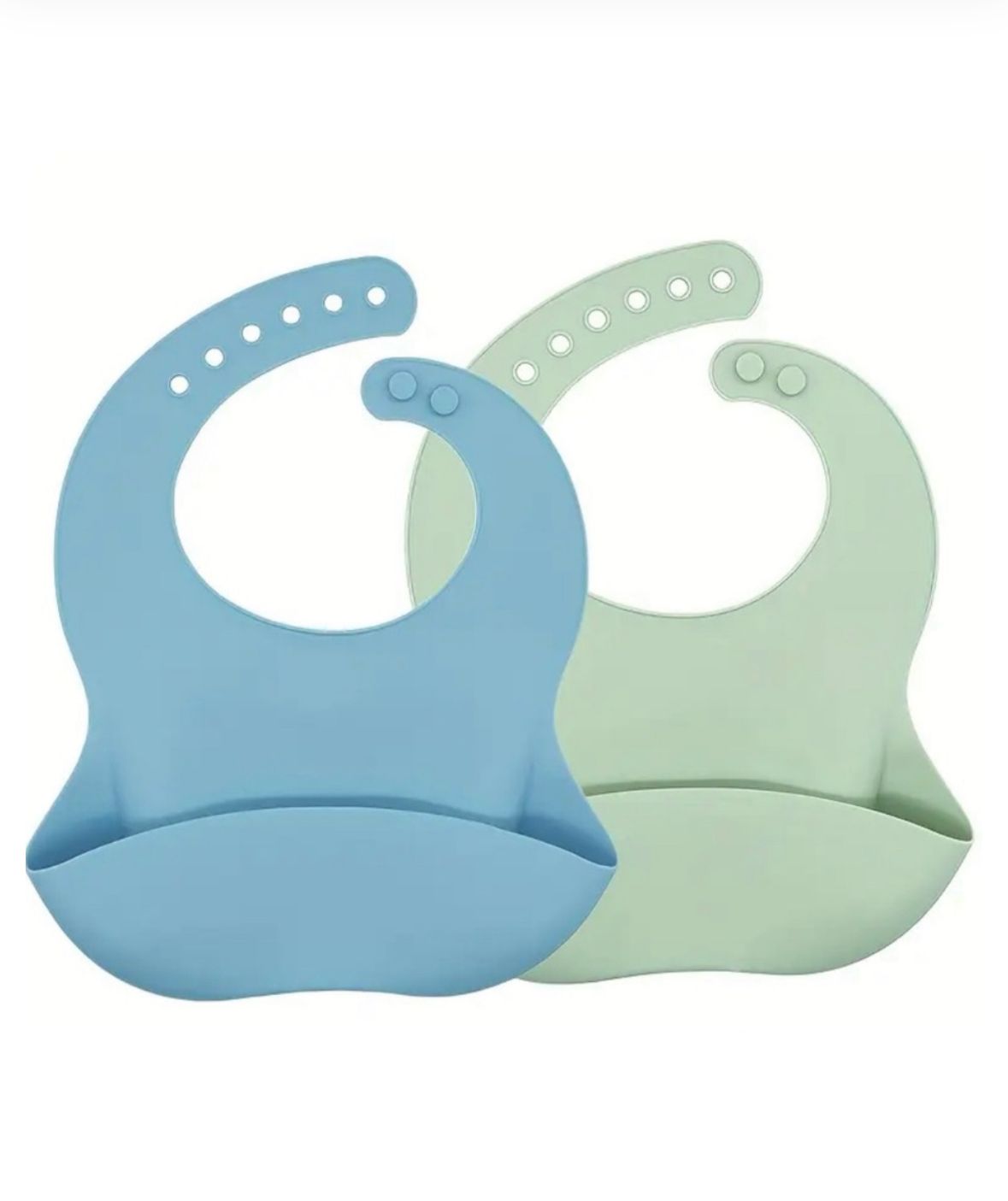 👶 Baberos de Silicona con Bolsillo Antiderrames – Ajustables y Reutilizables