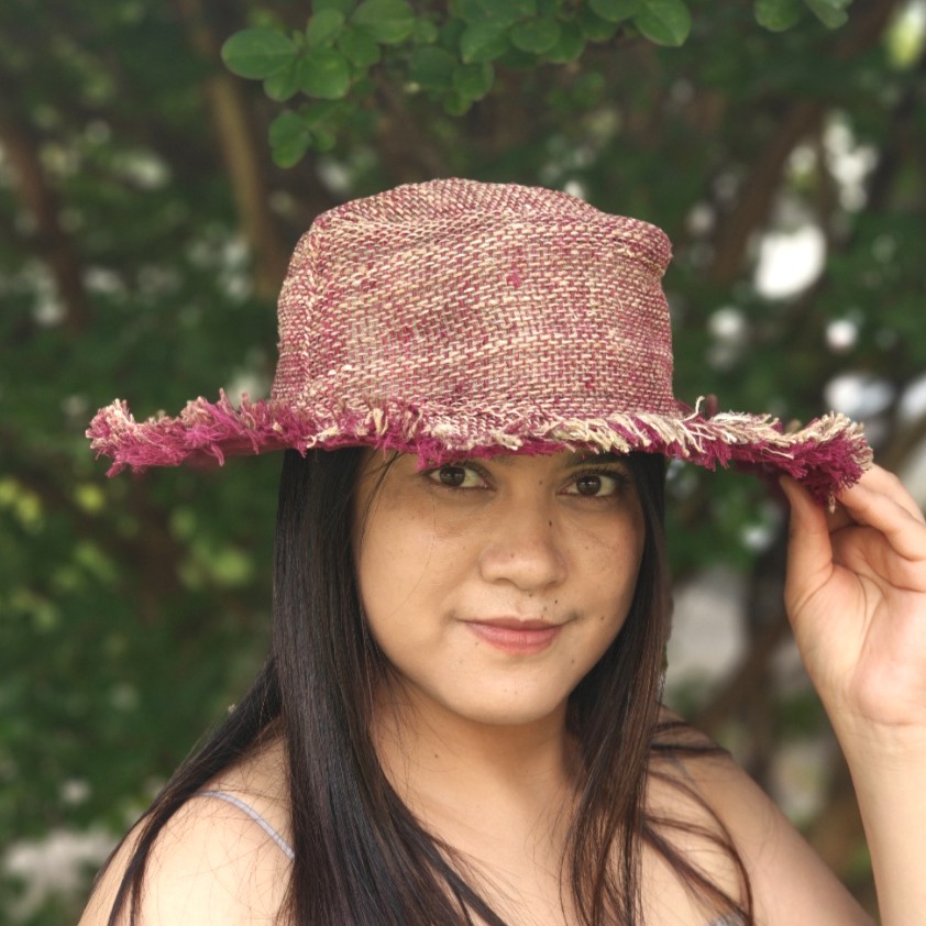 Hemp Sun Hat fringes brim