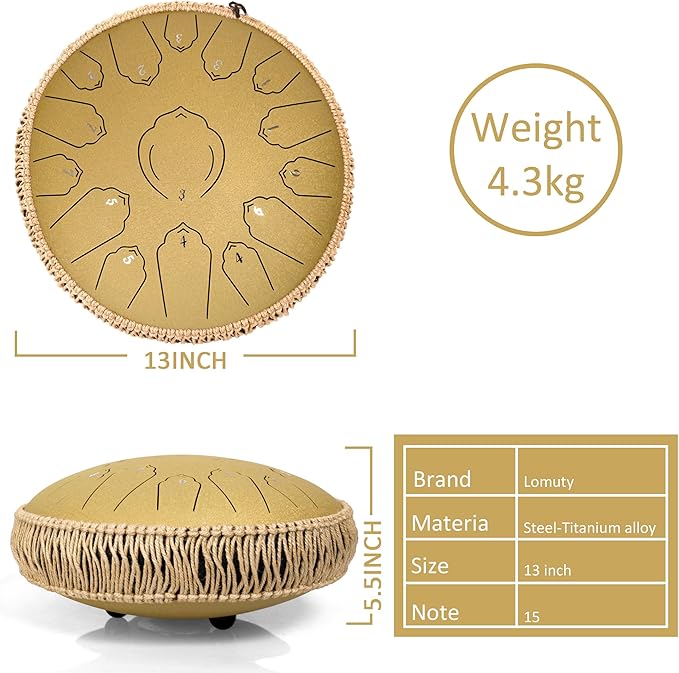 “Zenith” 15-Note Steel Tongue Drum | 3 Colors Available