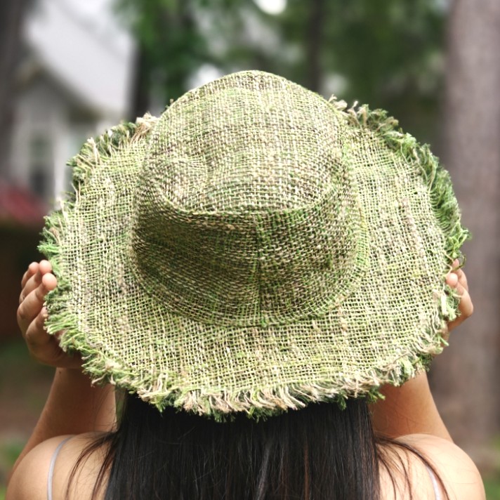 Hemp Sun Hat fringes brim