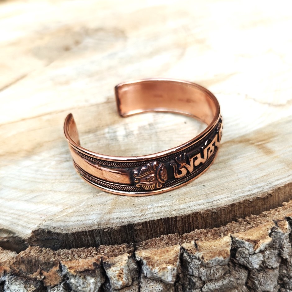 Om Mani Padme Hum Copper Bracelet (Unisex)