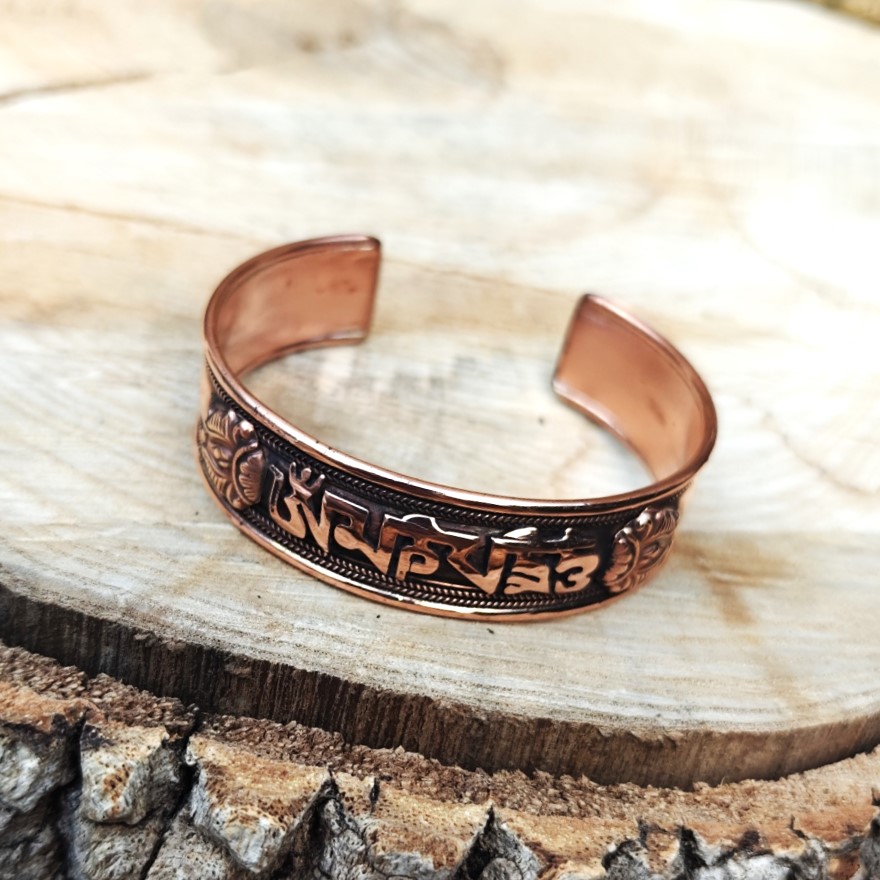Om Mani Padme Hum Copper Bracelet (Unisex)