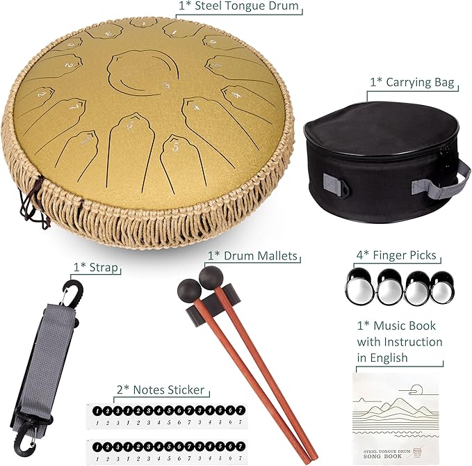 “Zenith” 15-Note Steel Tongue Drum | 3 Colors Available