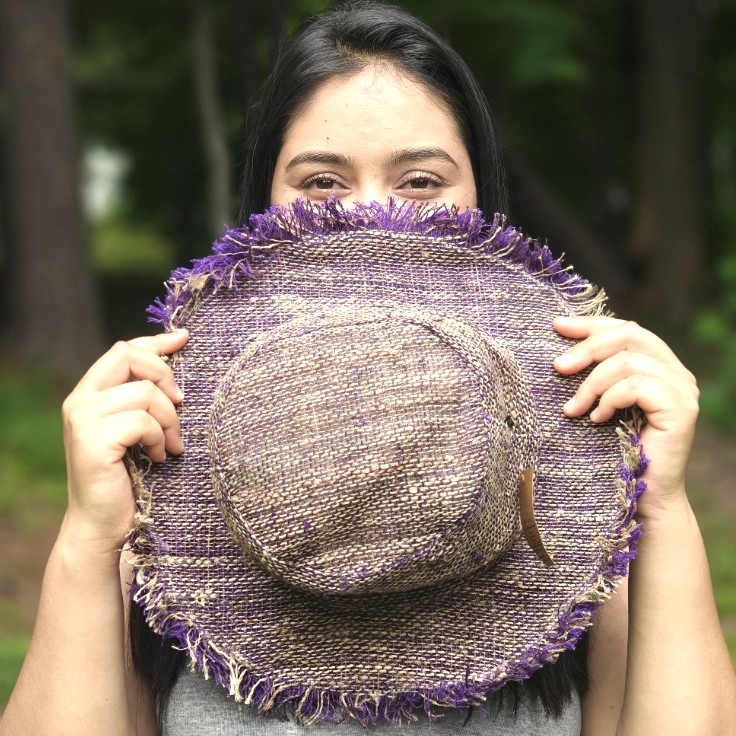 Hemp Sun Hat fringes brim