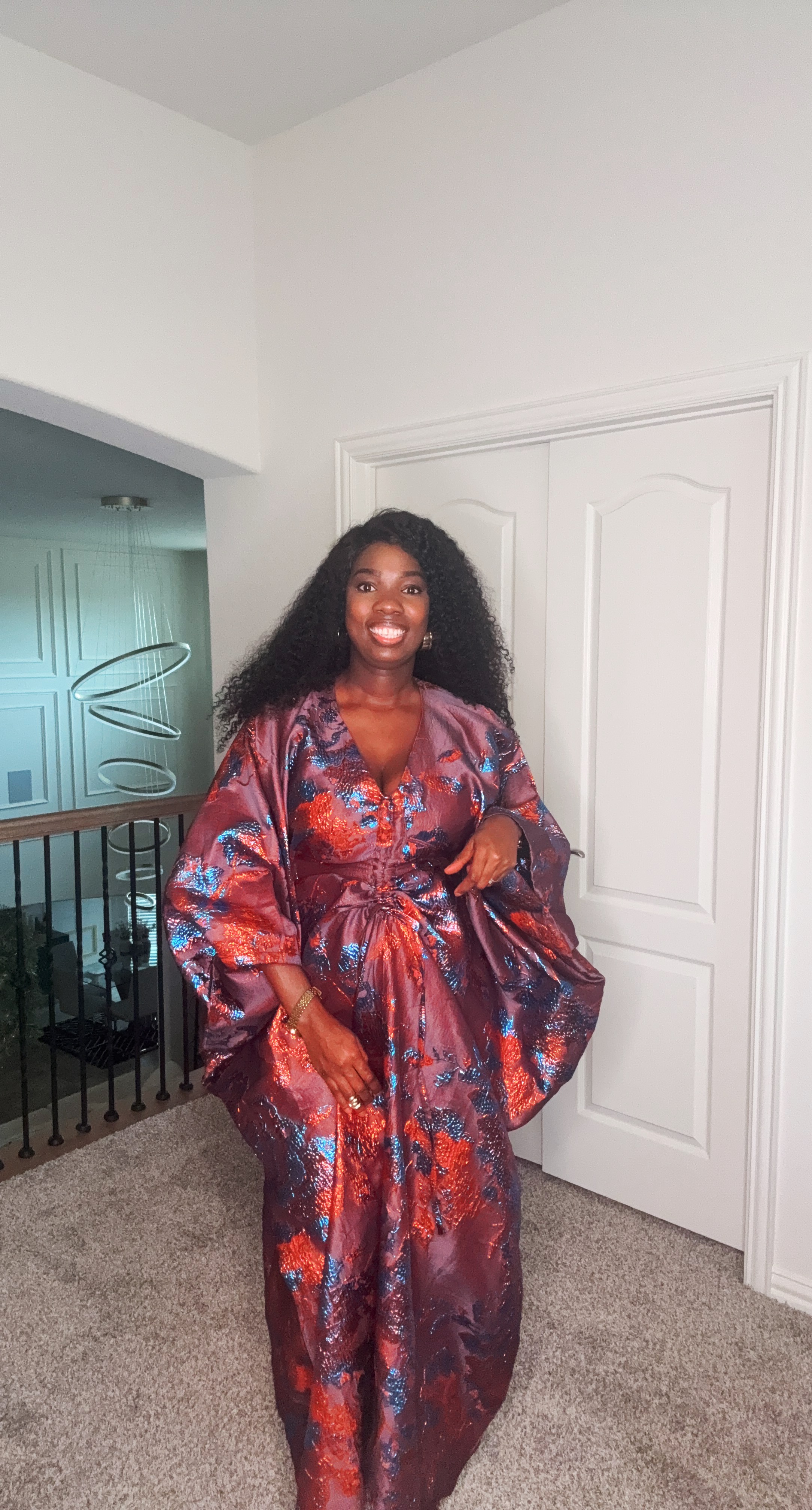 Elegant Metallic Floral Dress