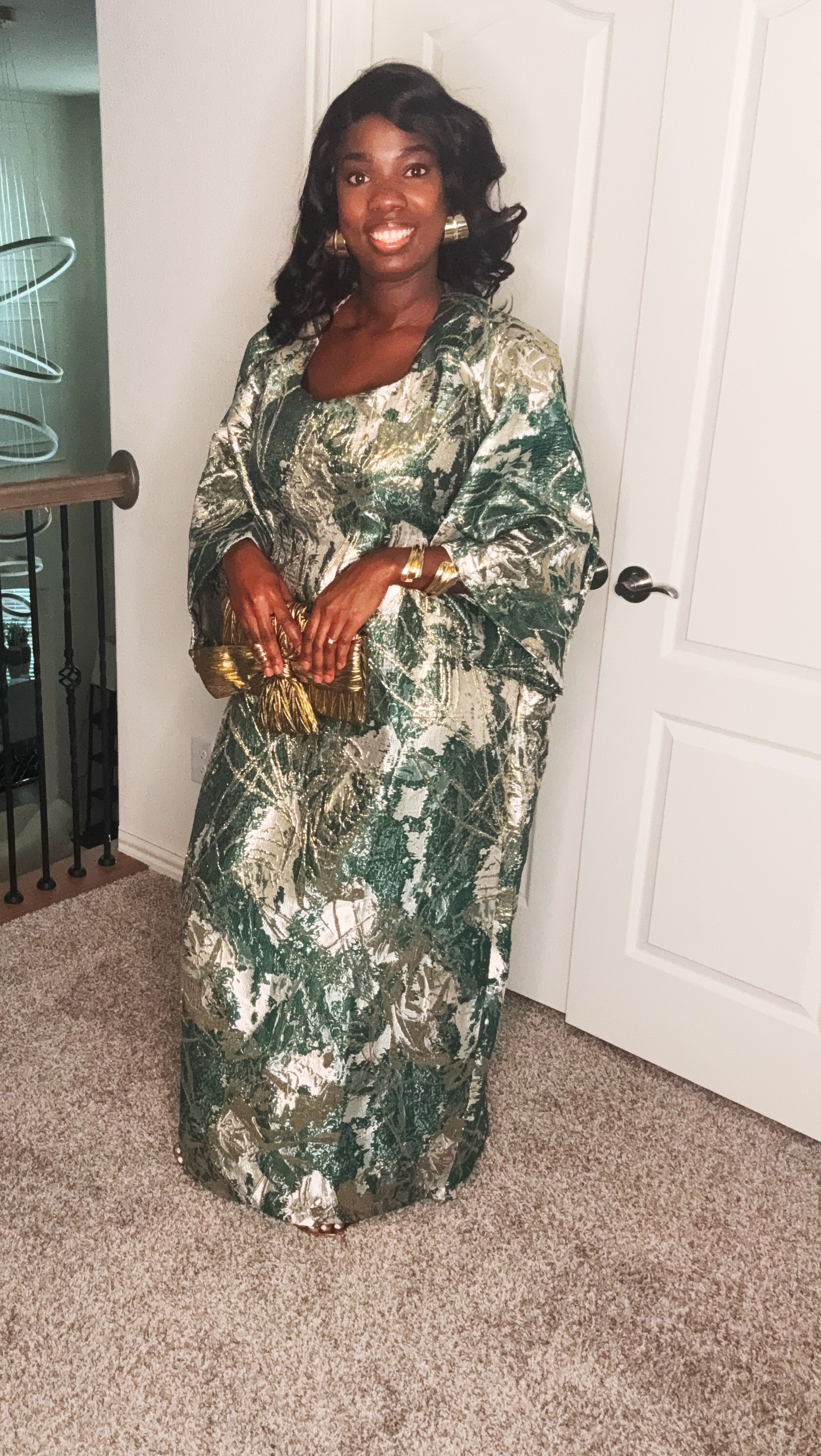 Green and Gold Traditional Dress