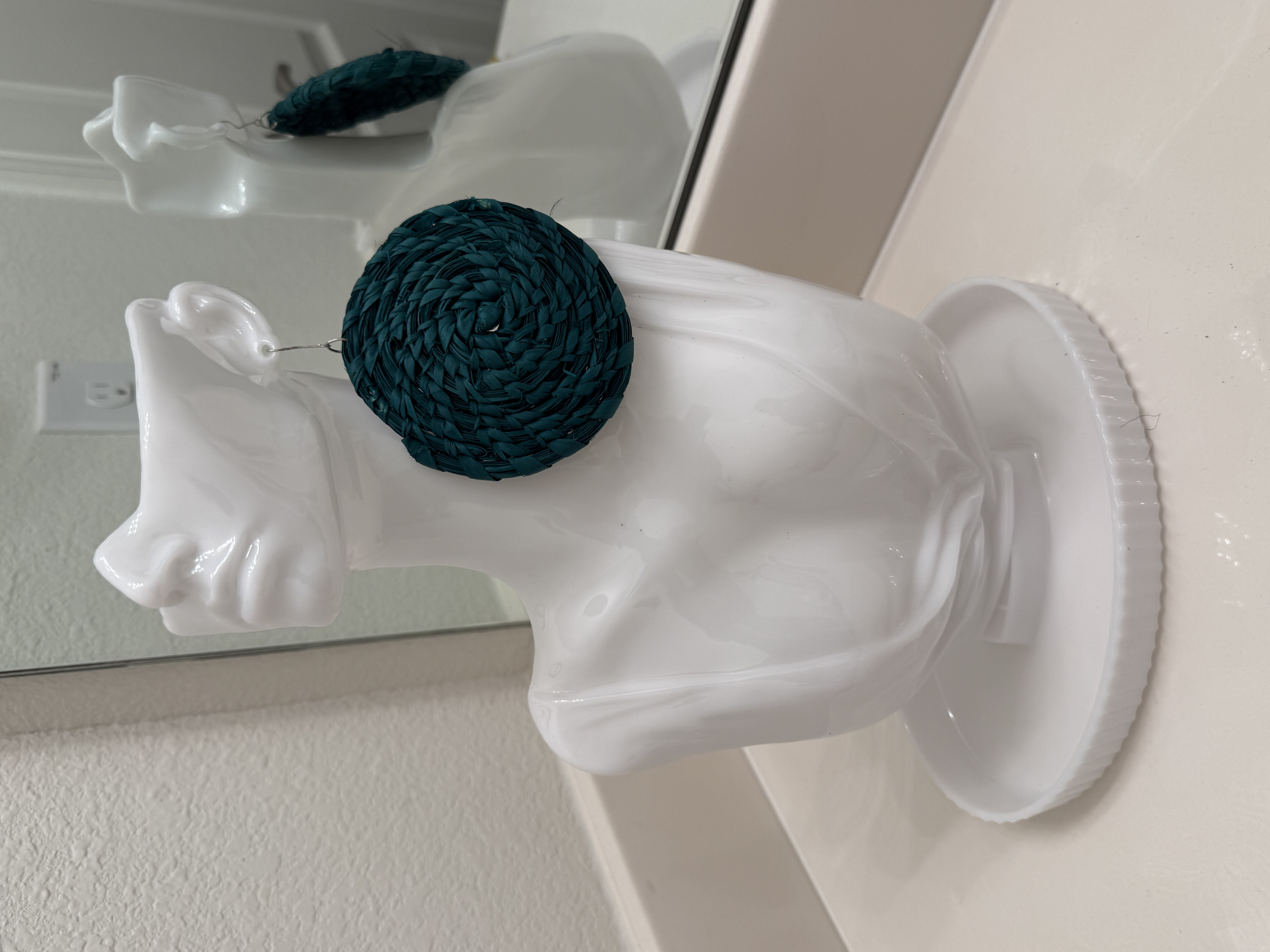 Wooden basket earrings 