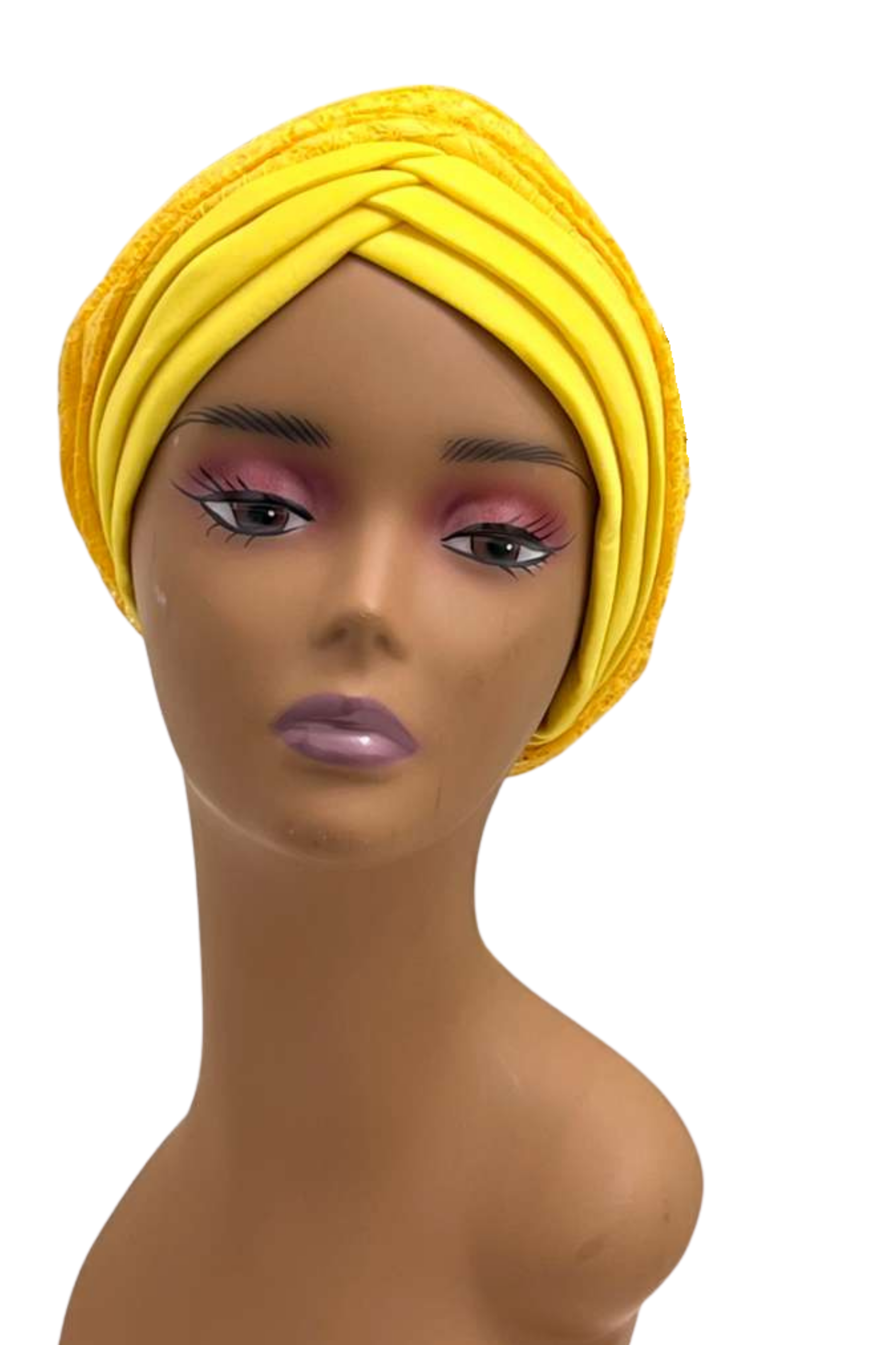 Sunshine Lace Layered Turban – Yellow