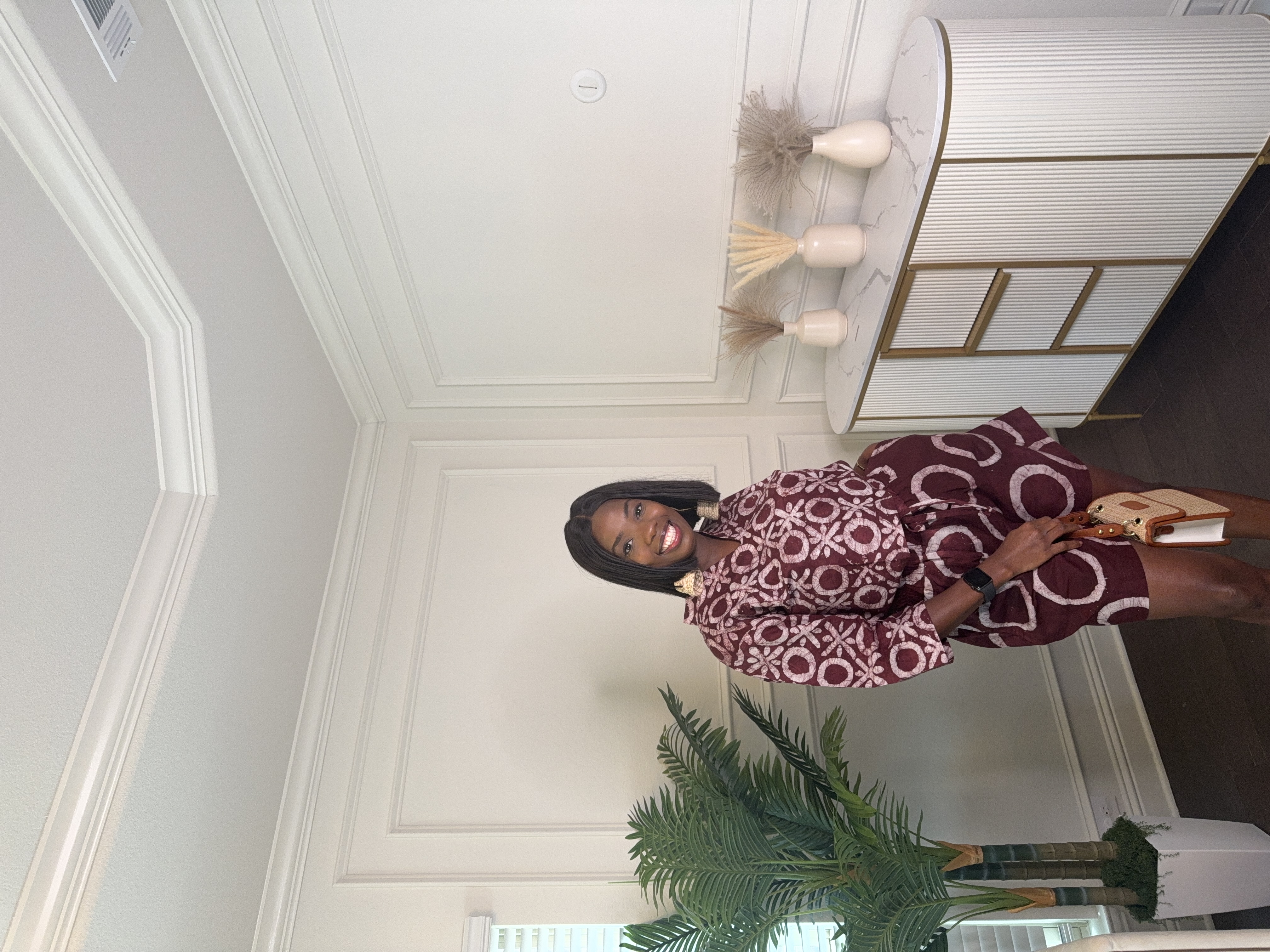 Patterned Maroon short pant and Top