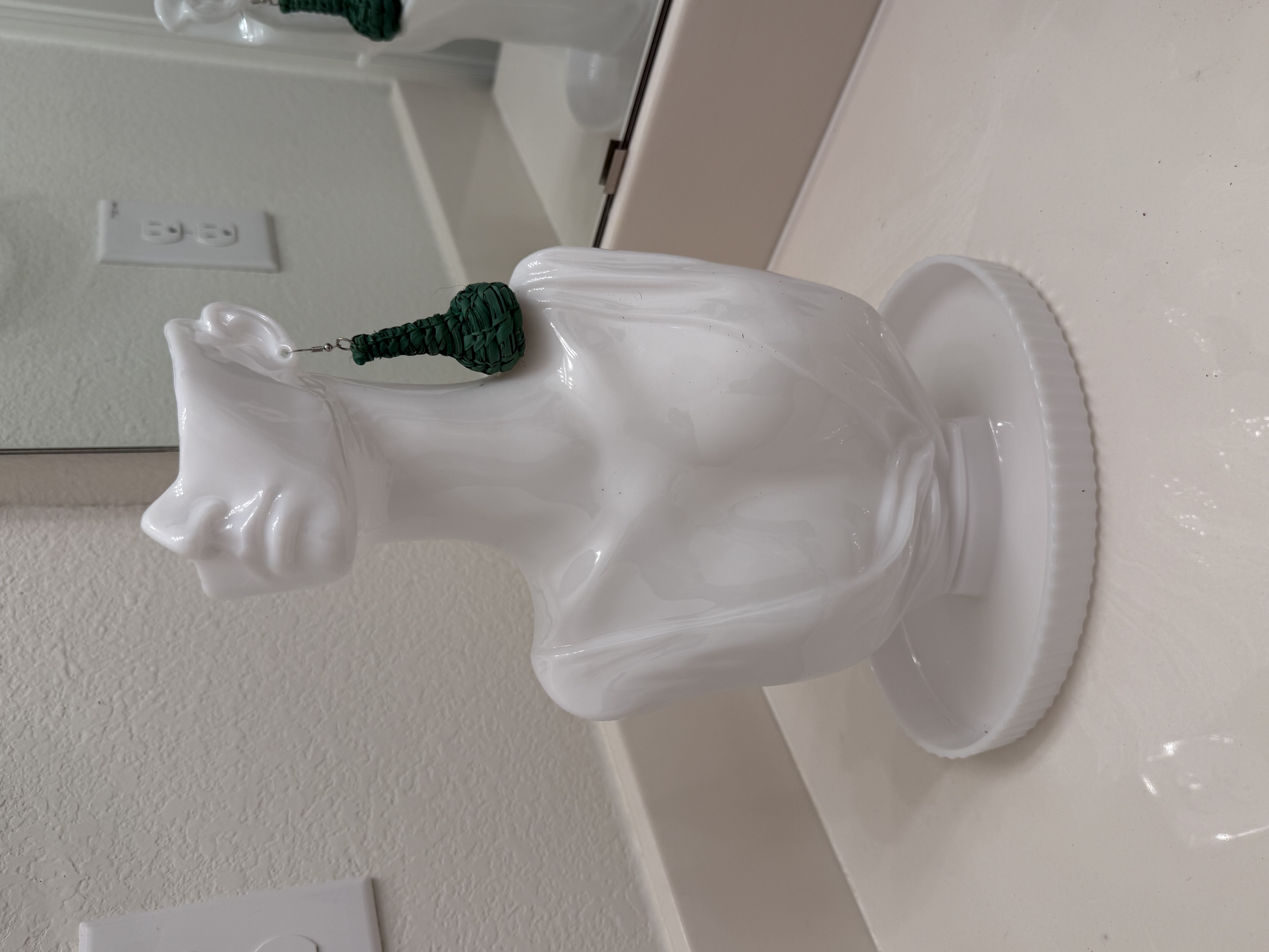 Wooden loop basket earrings 