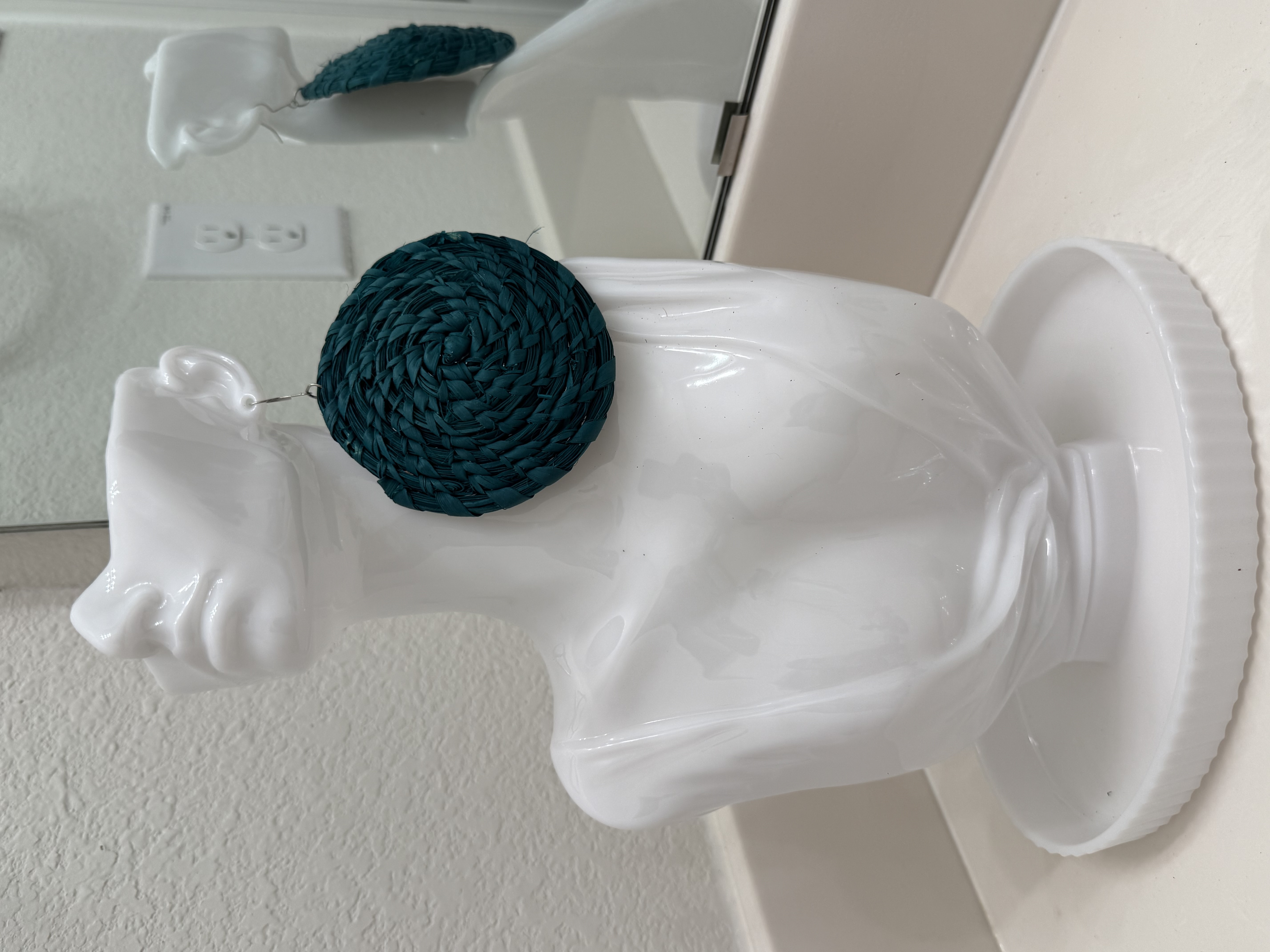 Wooden basket earrings