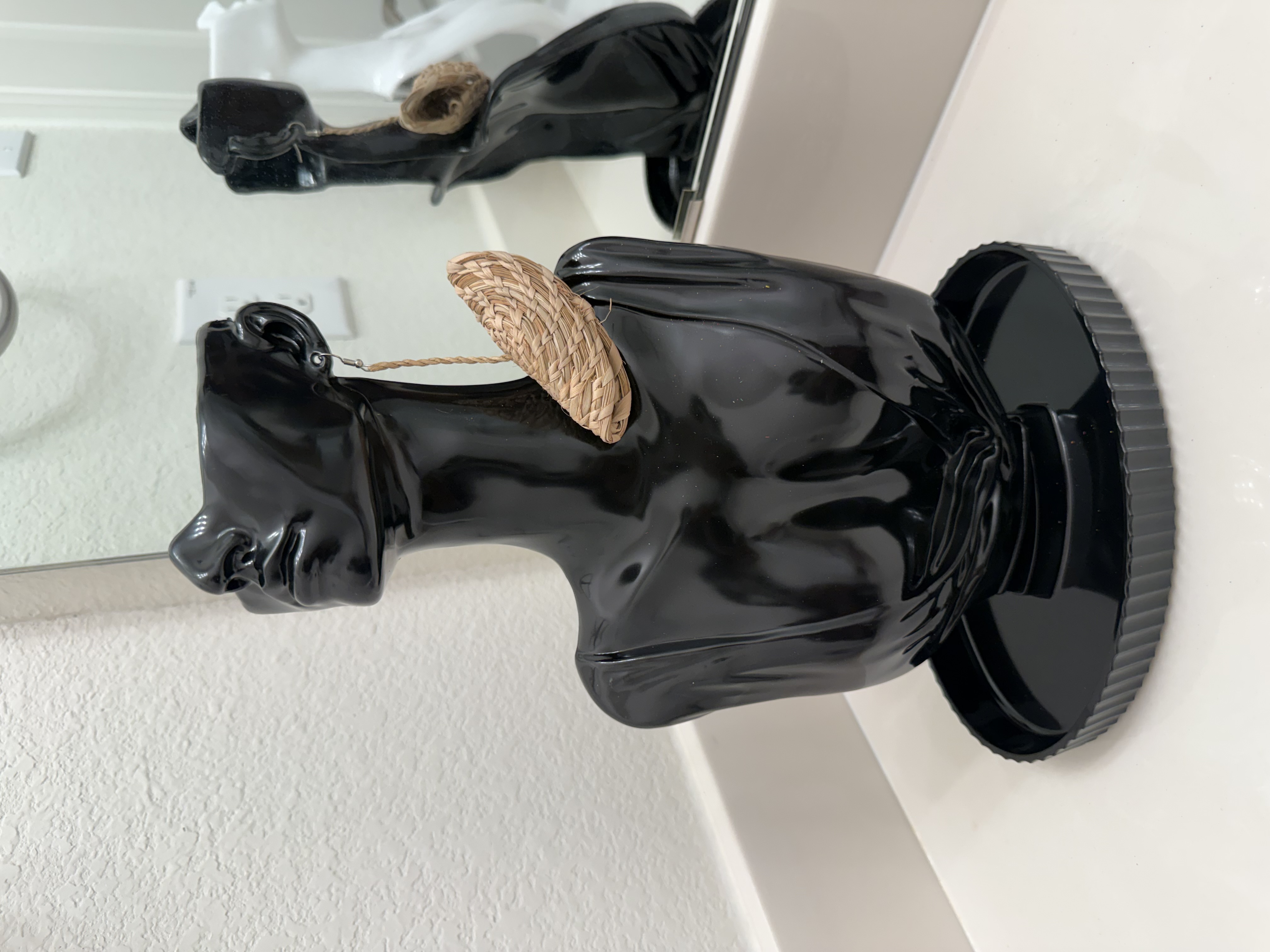 Wooden basket loop earrings 