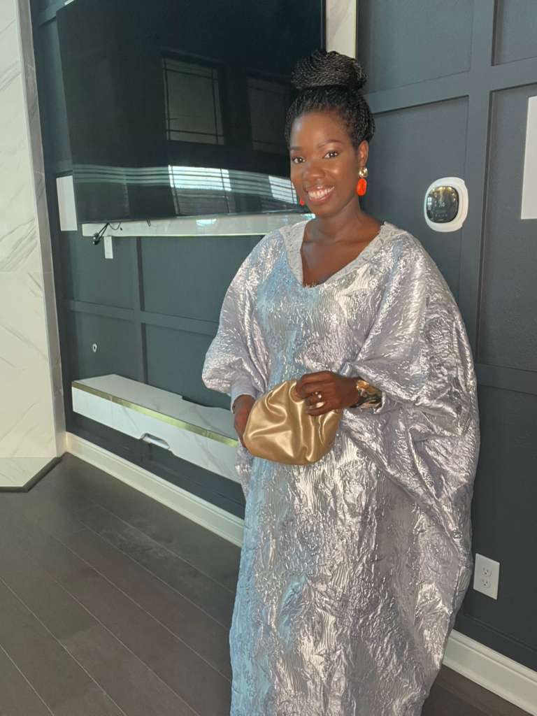 Luxury Silver Kaftan Dress