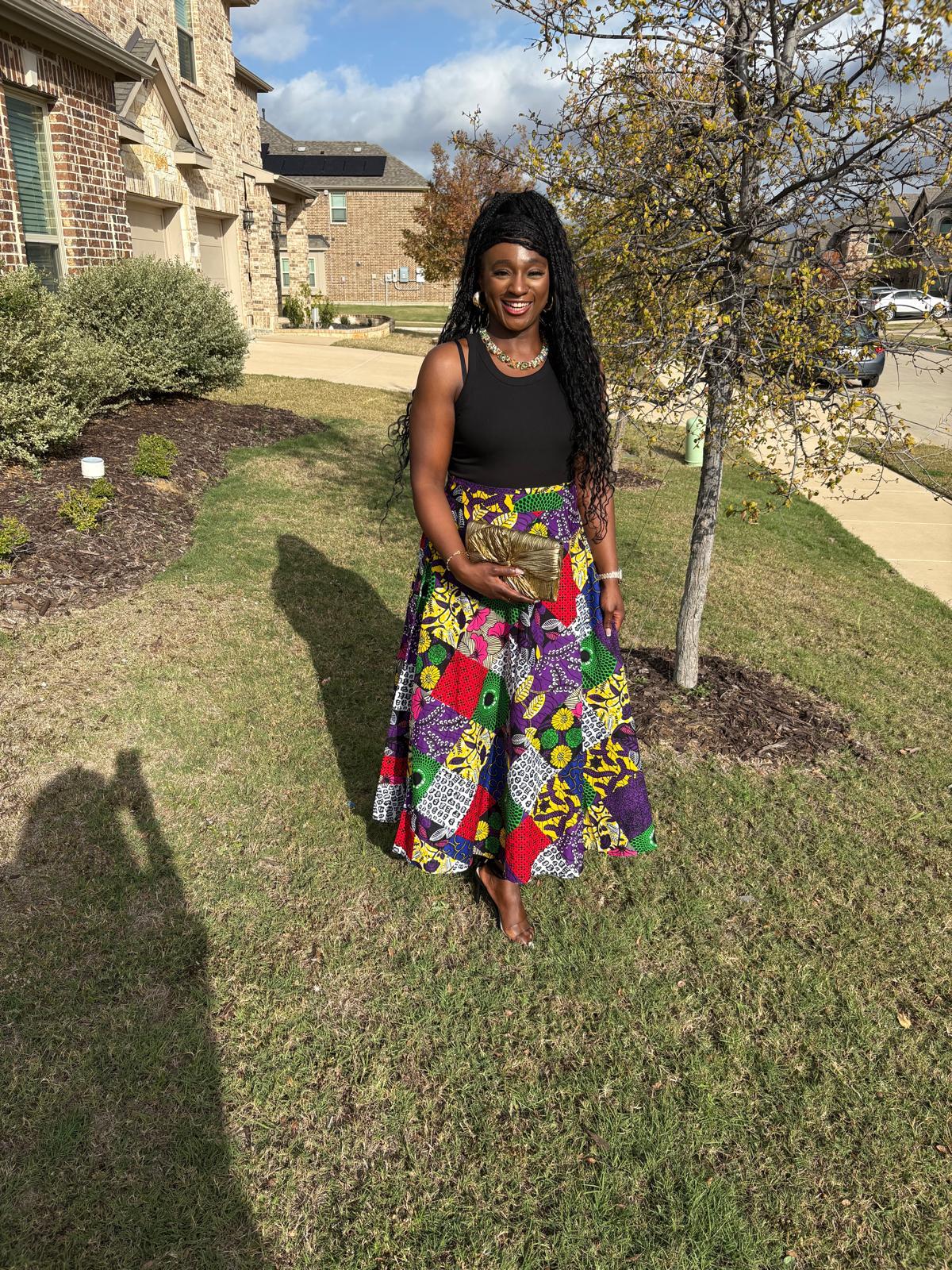 Colorful African Print Skirt