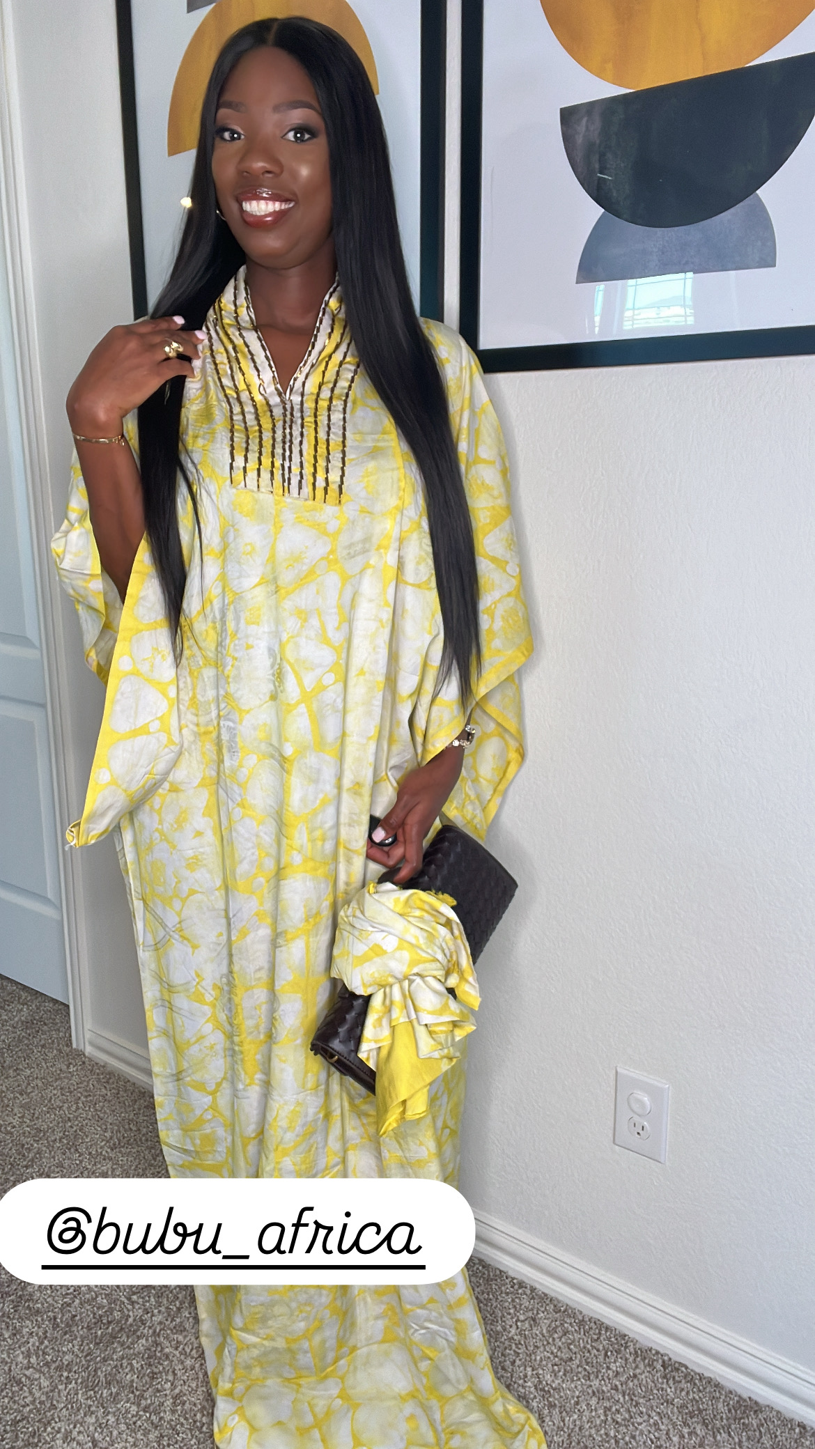 Yellow Traditional Kaftan Dress
