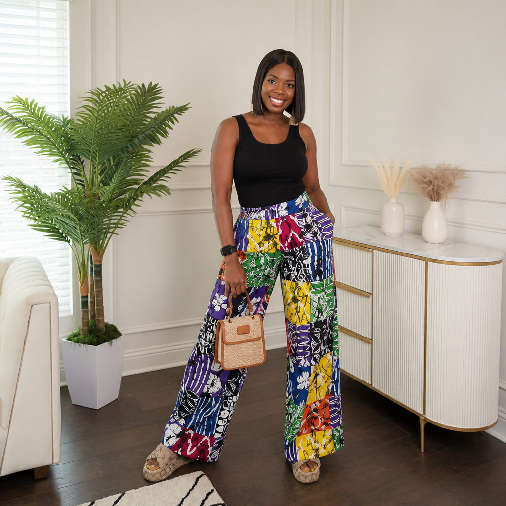 Colorful Wide-Leg Palazzo Pants