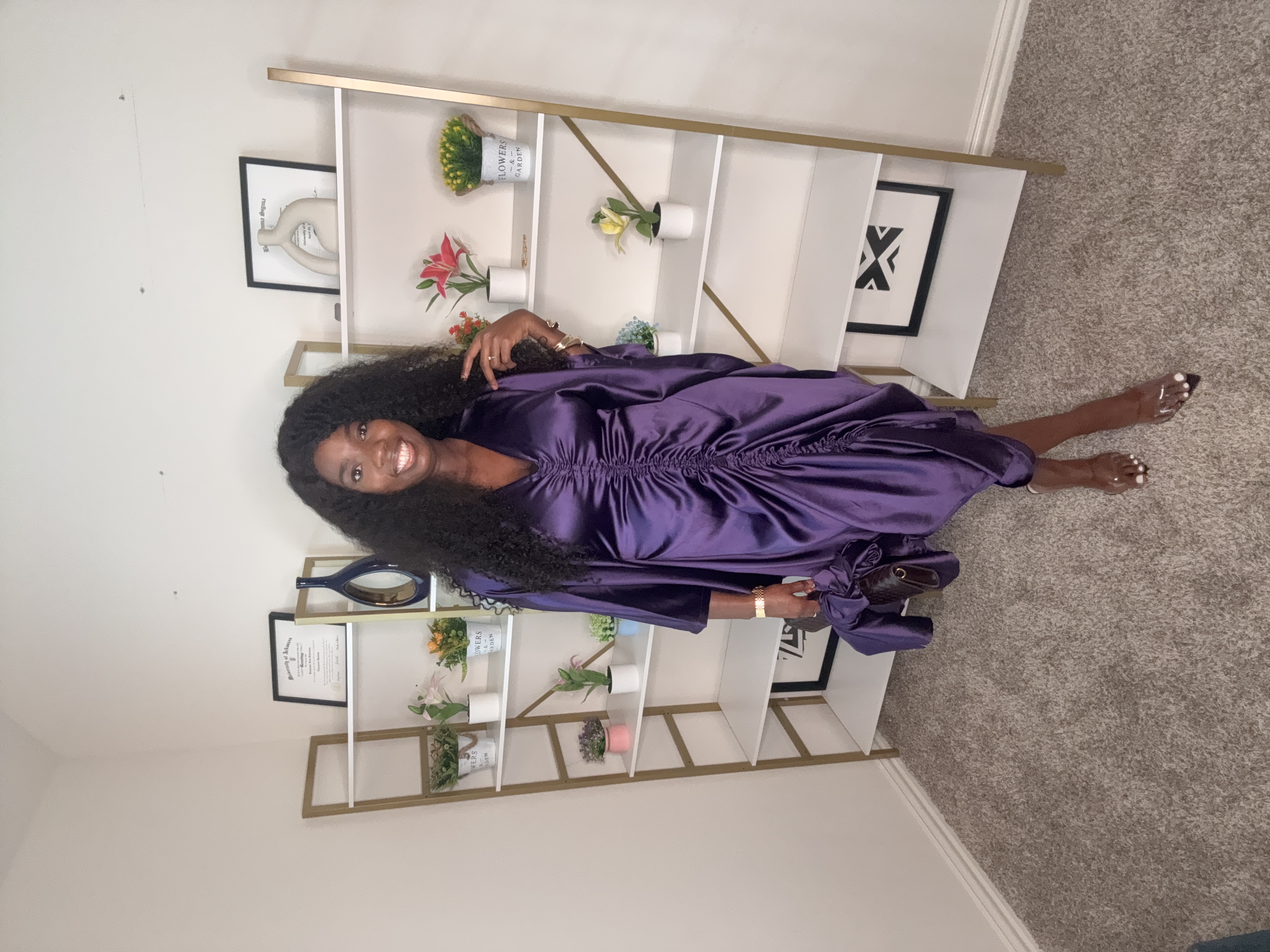 Elegant Purple Satin Dress