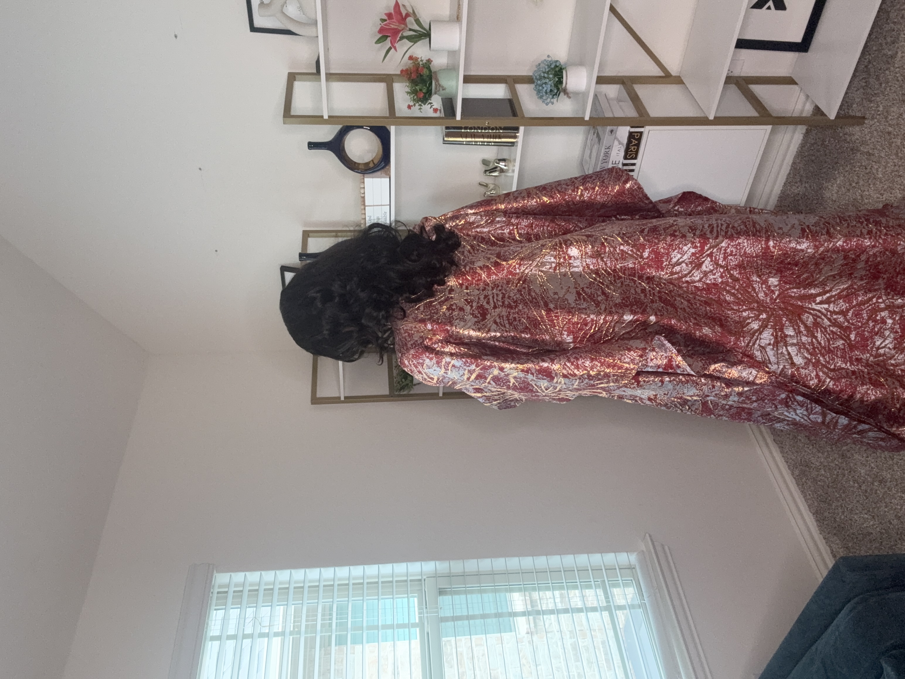 Elegant Metallic Kaftan dress