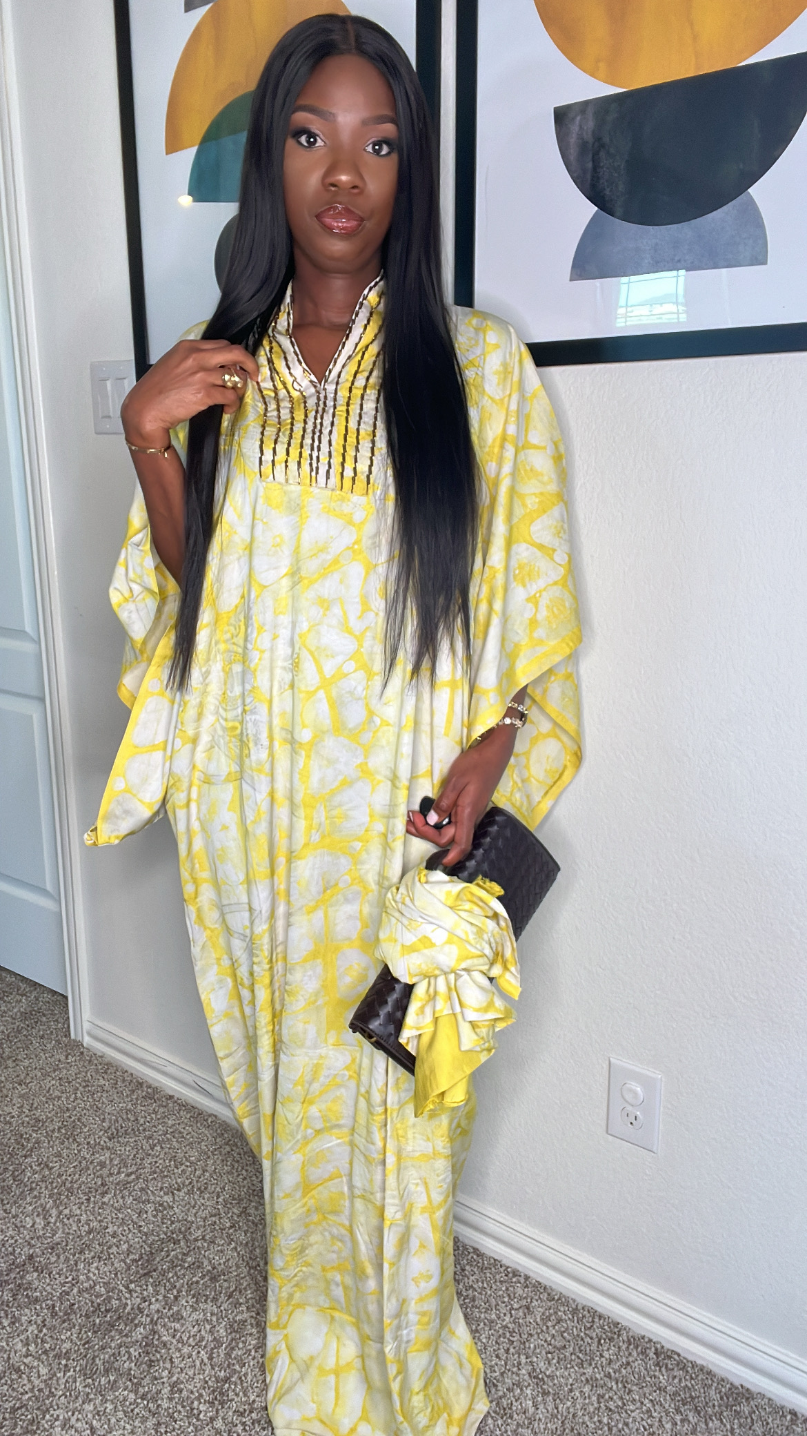 Yellow Traditional Kaftan Dress