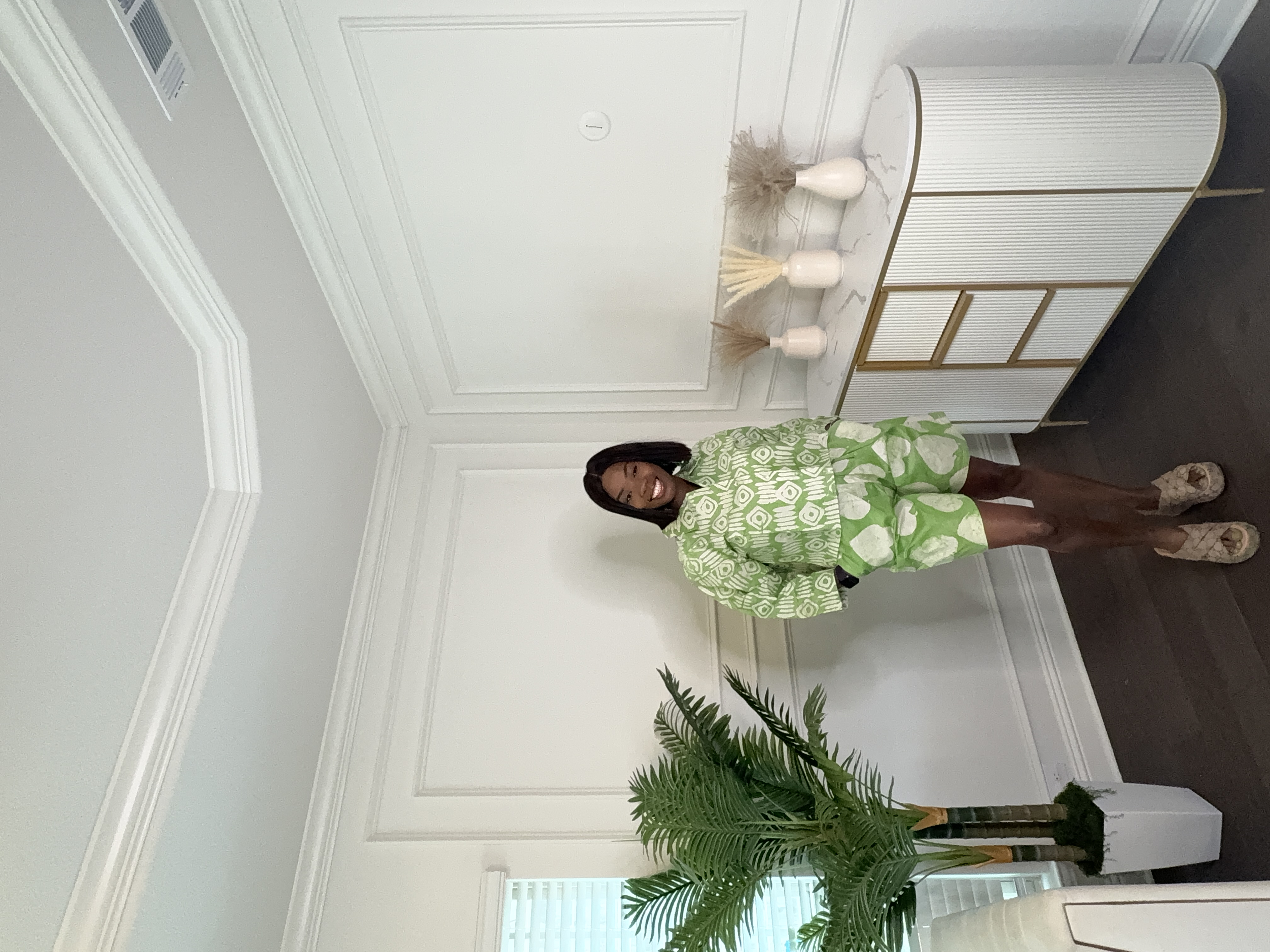 Green Patterned Short  and Top set