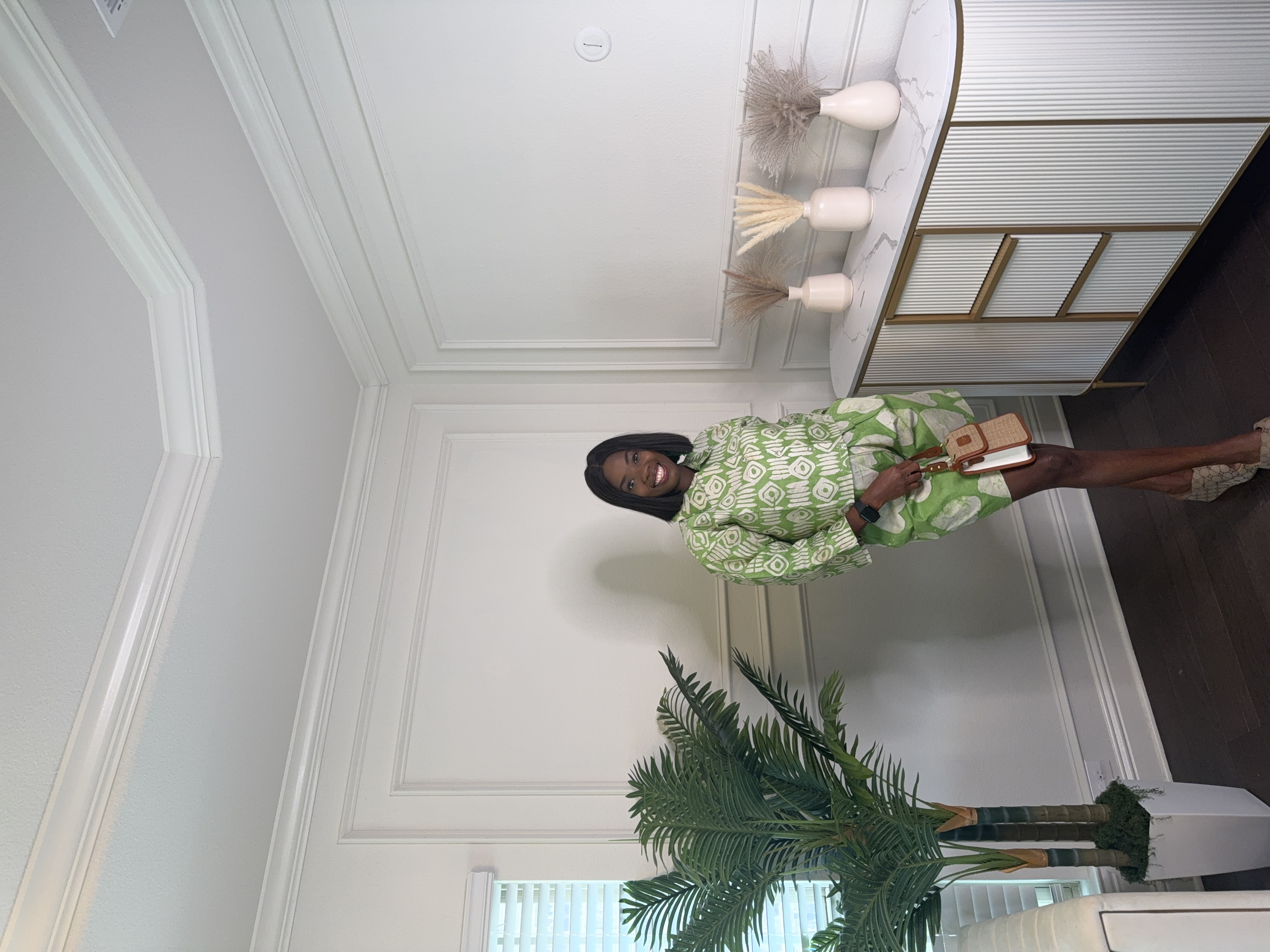 Green Patterned Short  and Top set