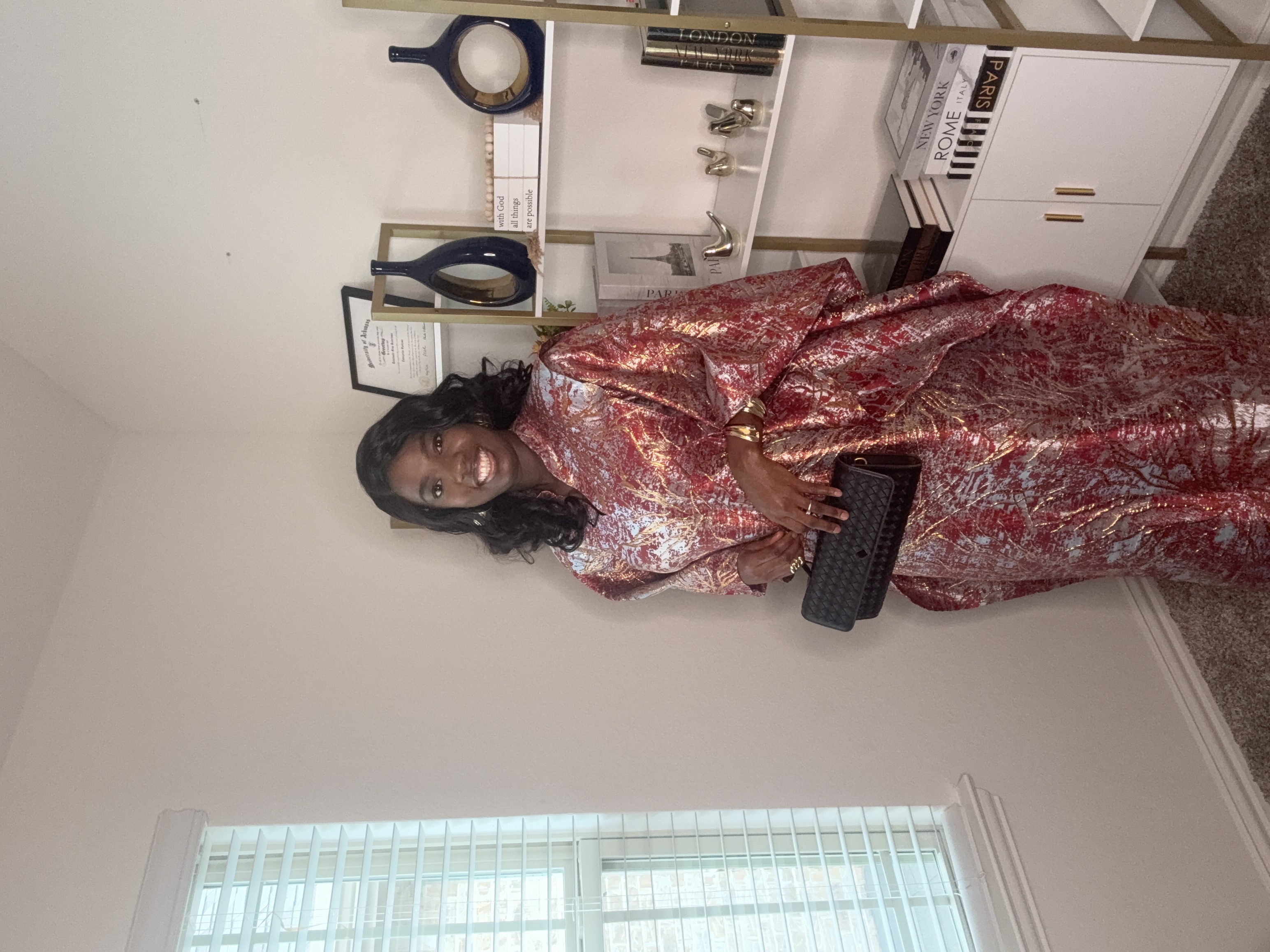 Elegant Metallic Kaftan dress