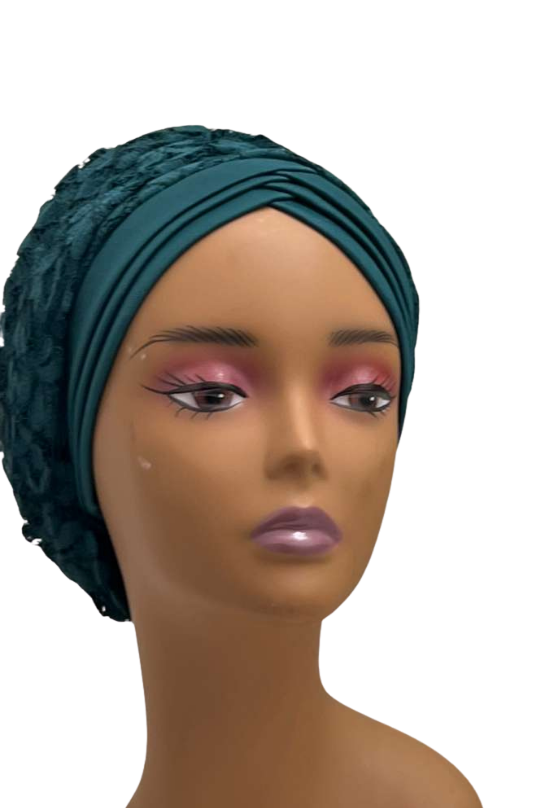 Deep Emerald Lace Volume Turban – Green