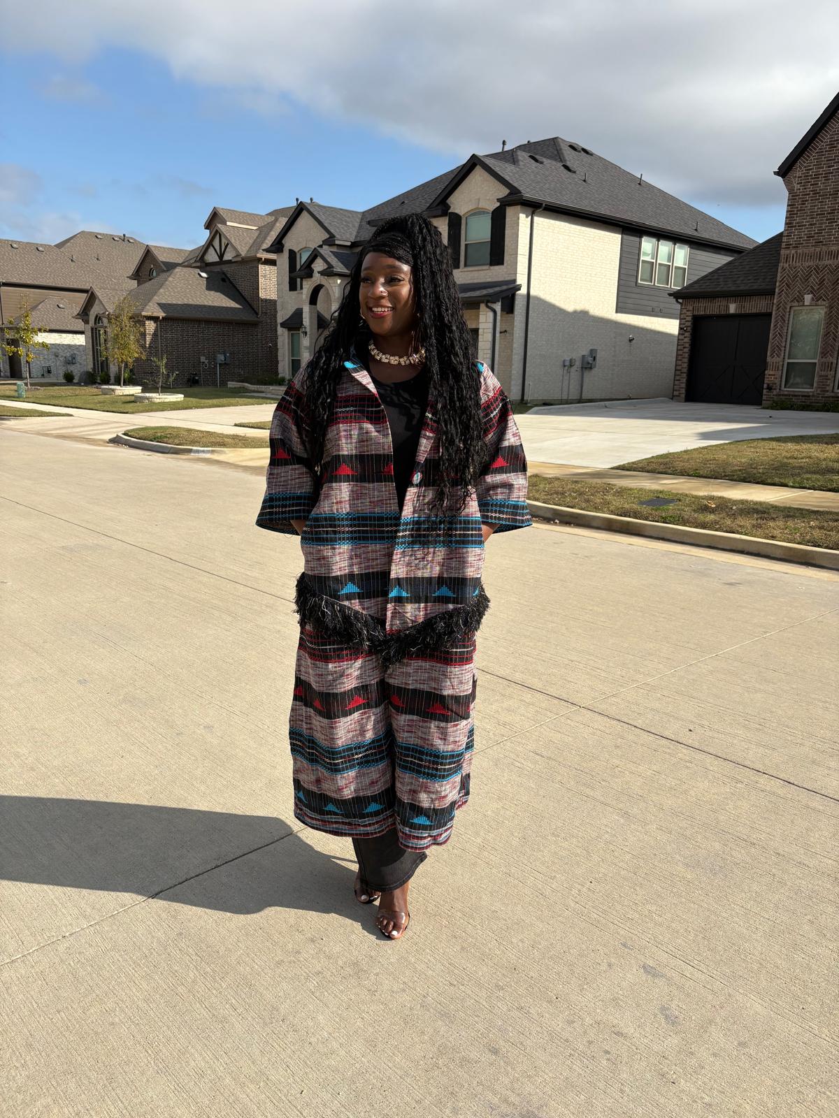 Handwoven Multicolor Long Coat