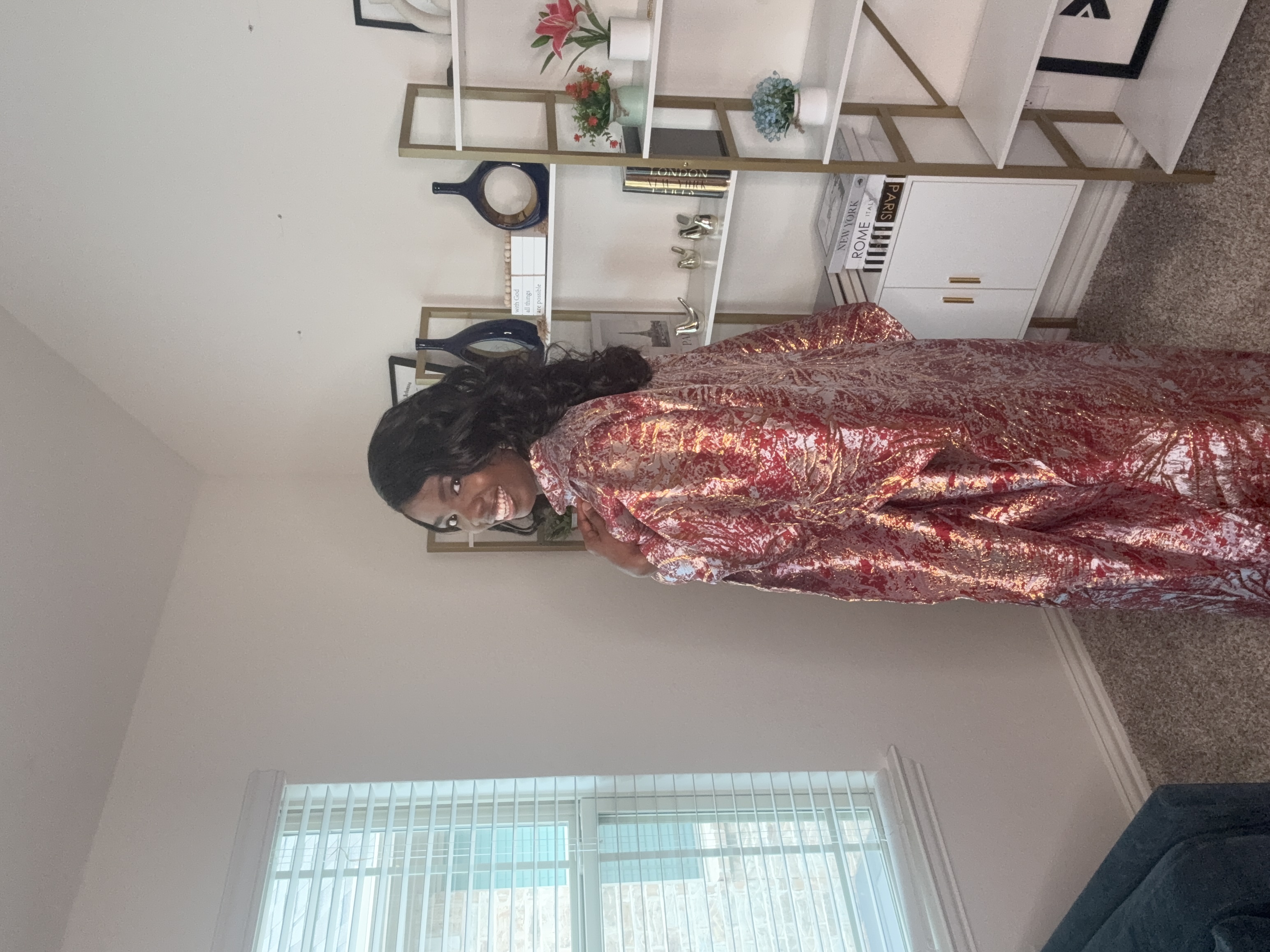 Elegant Metallic Kaftan dress