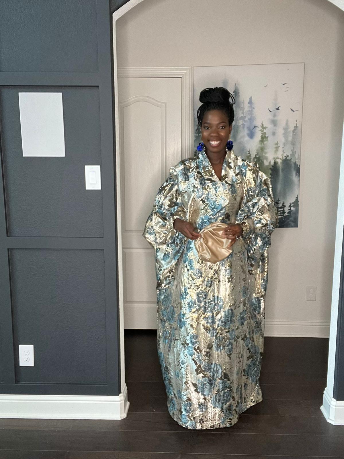 Elegant Metallic Floral dress