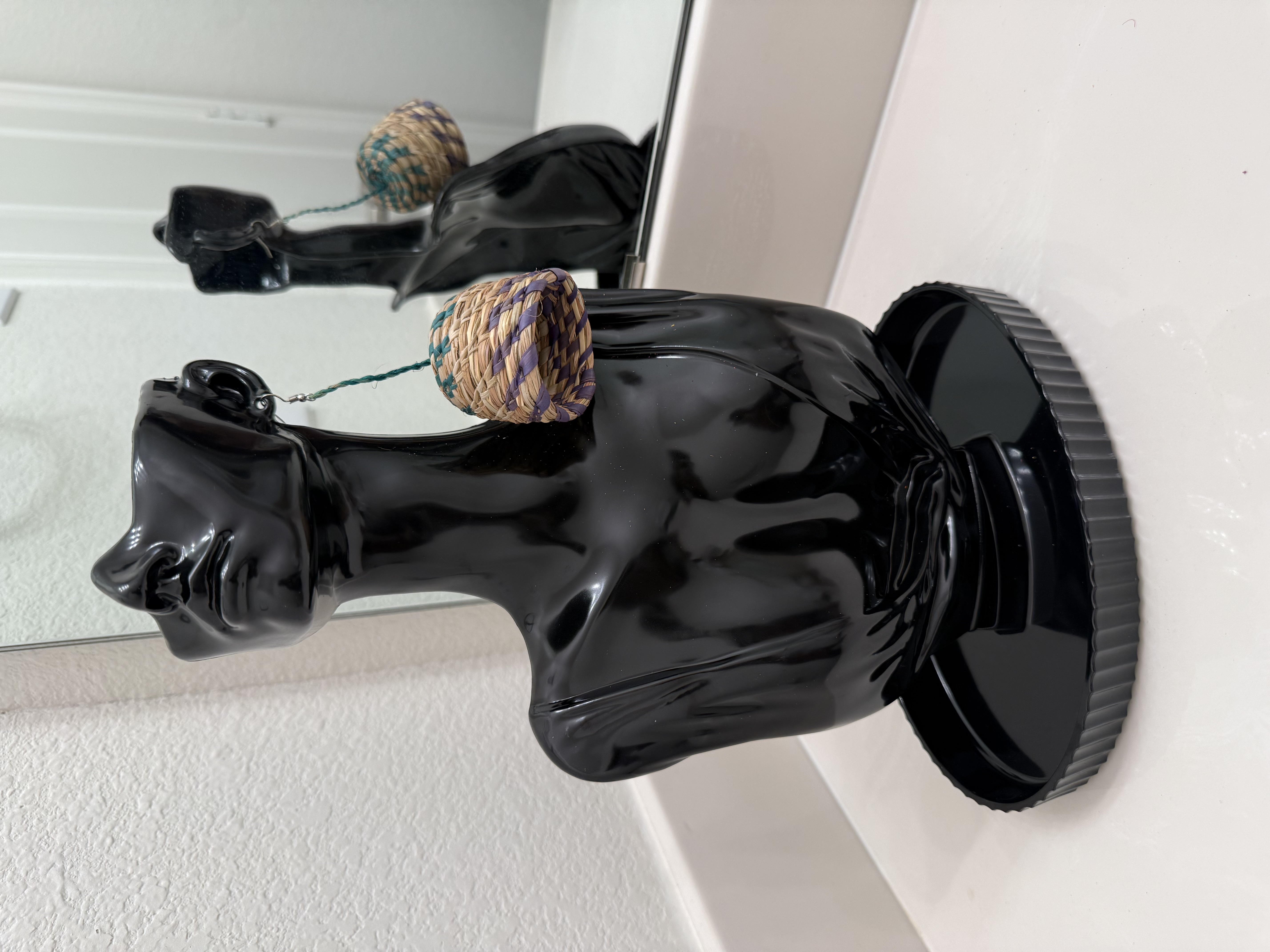 Wooden basket earrings 