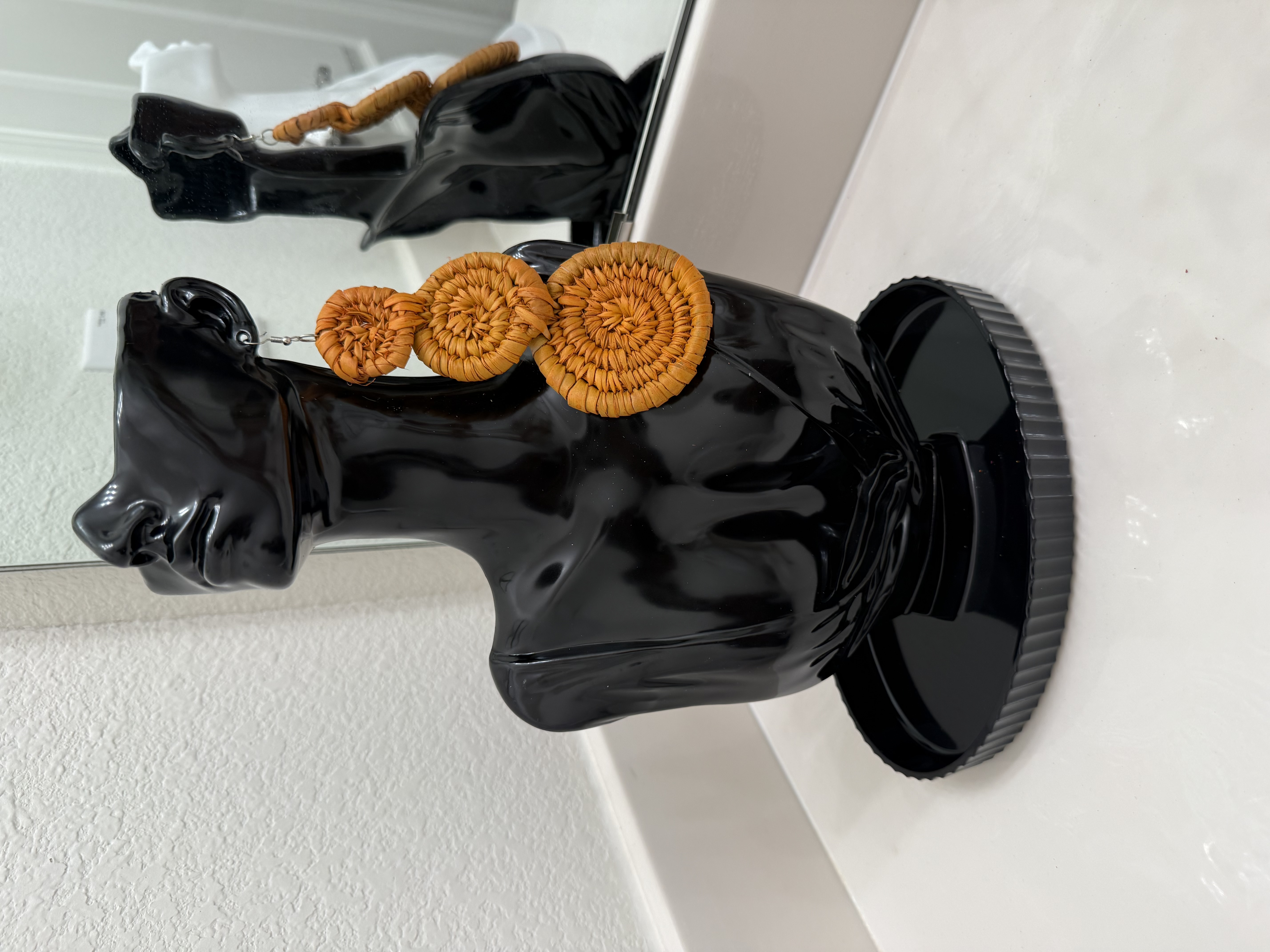 Wooden Basket Earrings