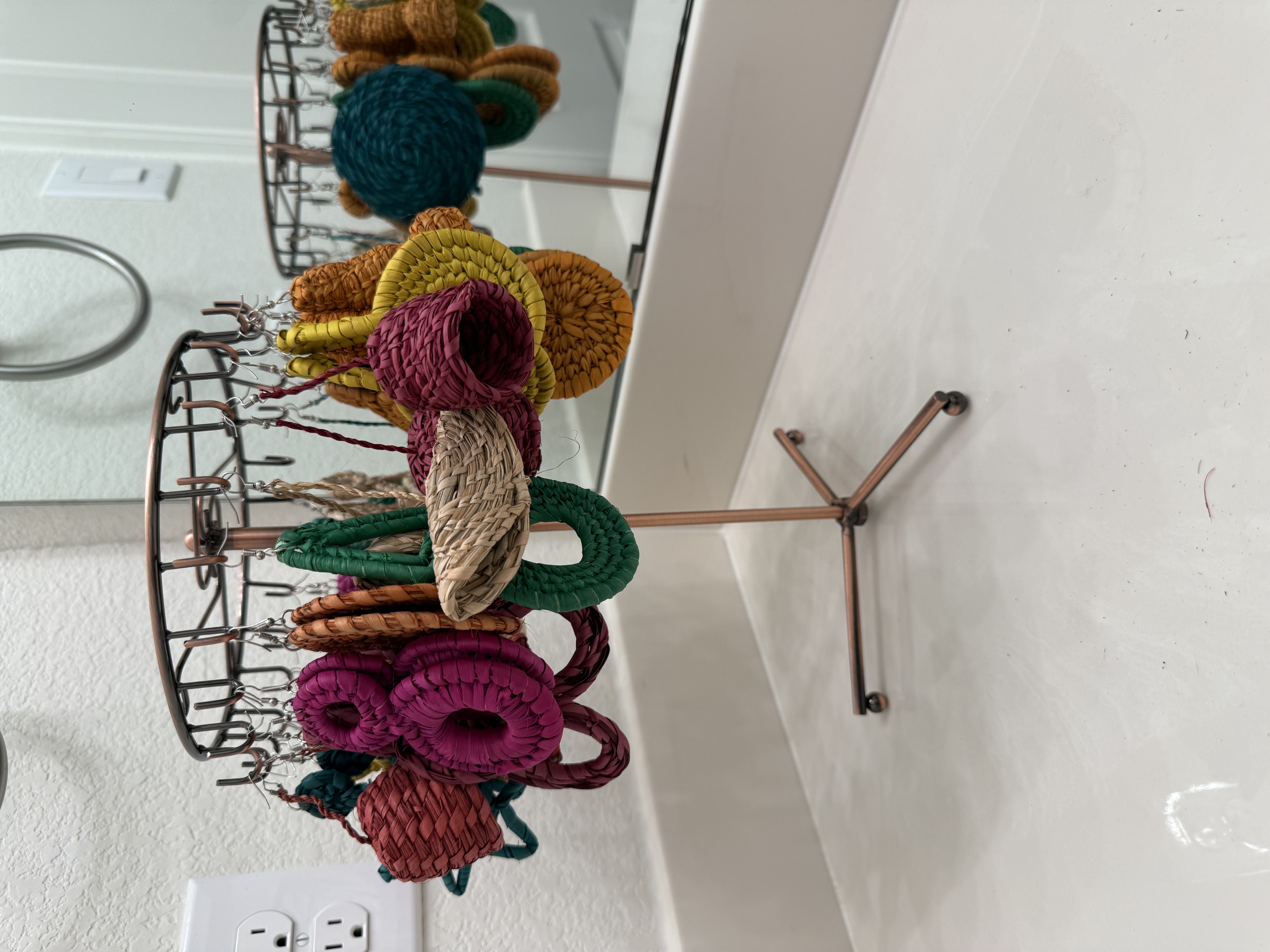 Wooden Basket Earrings 