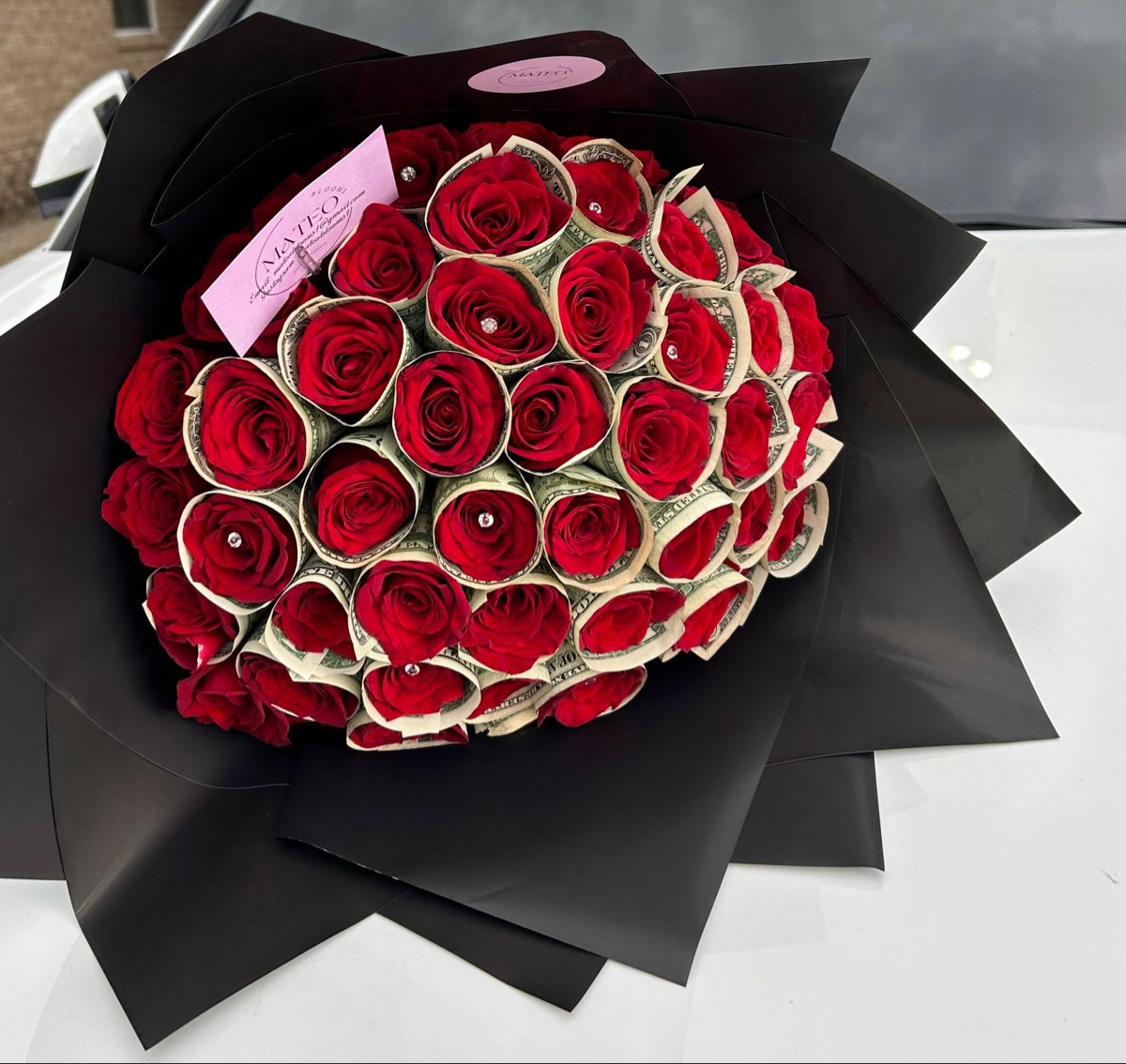 50 Roses Wrapped With Money