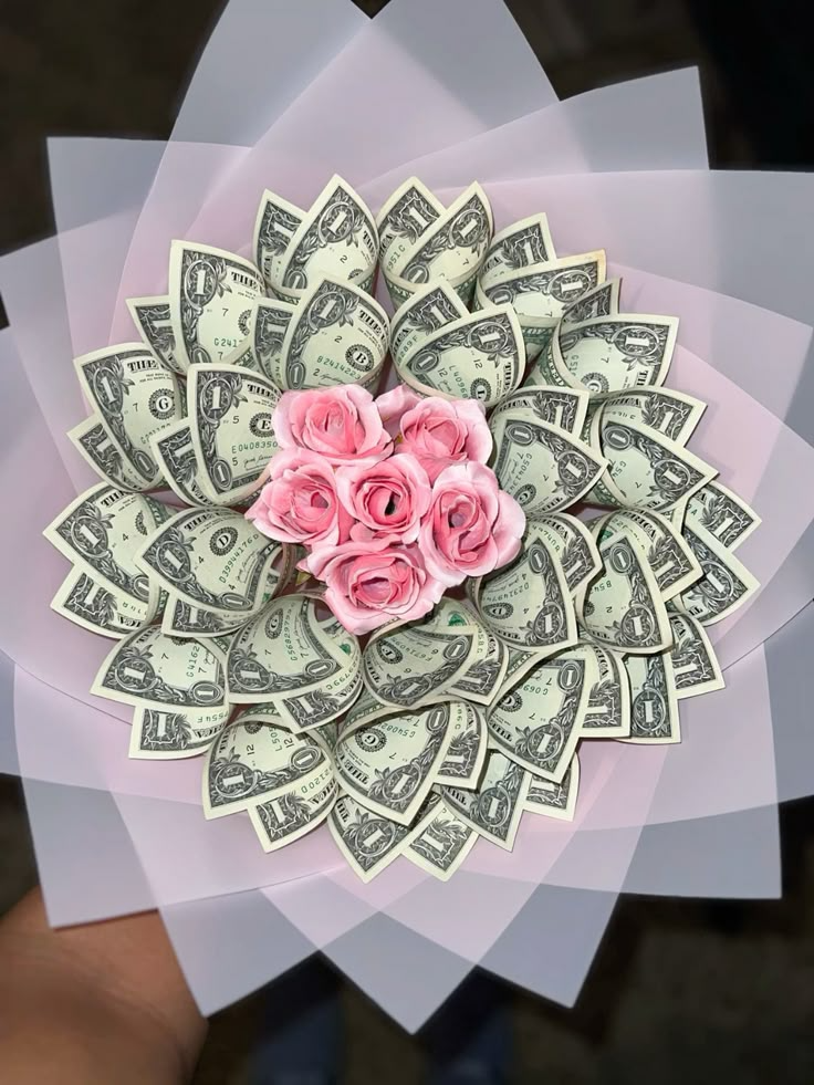 Mixed Money + Real Flowers Bouquet