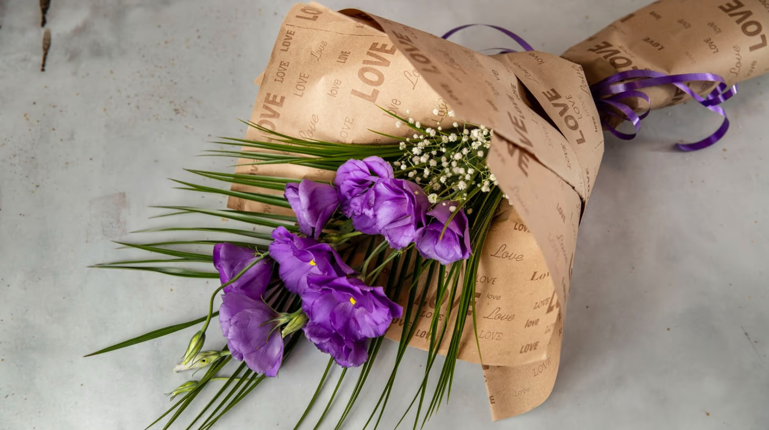 Buket lizijantus ljubičasti