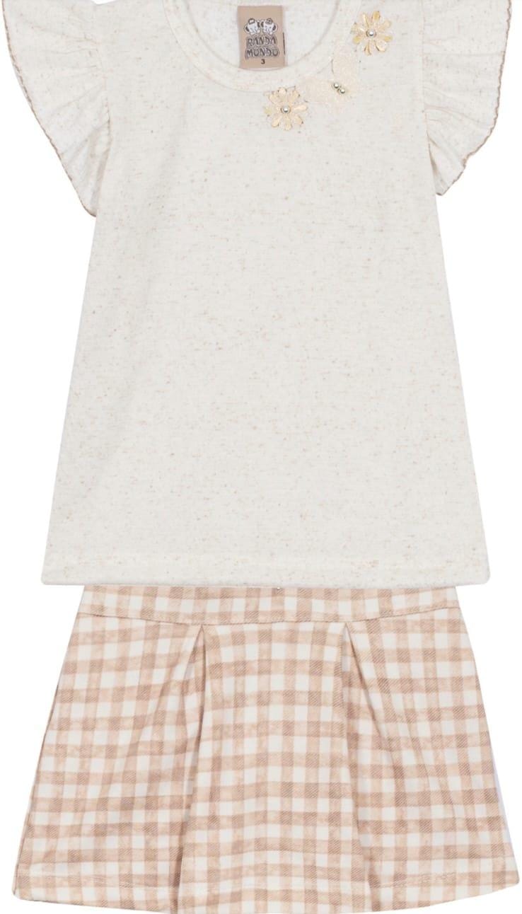 Conjunto infantil de blusa e short-saia