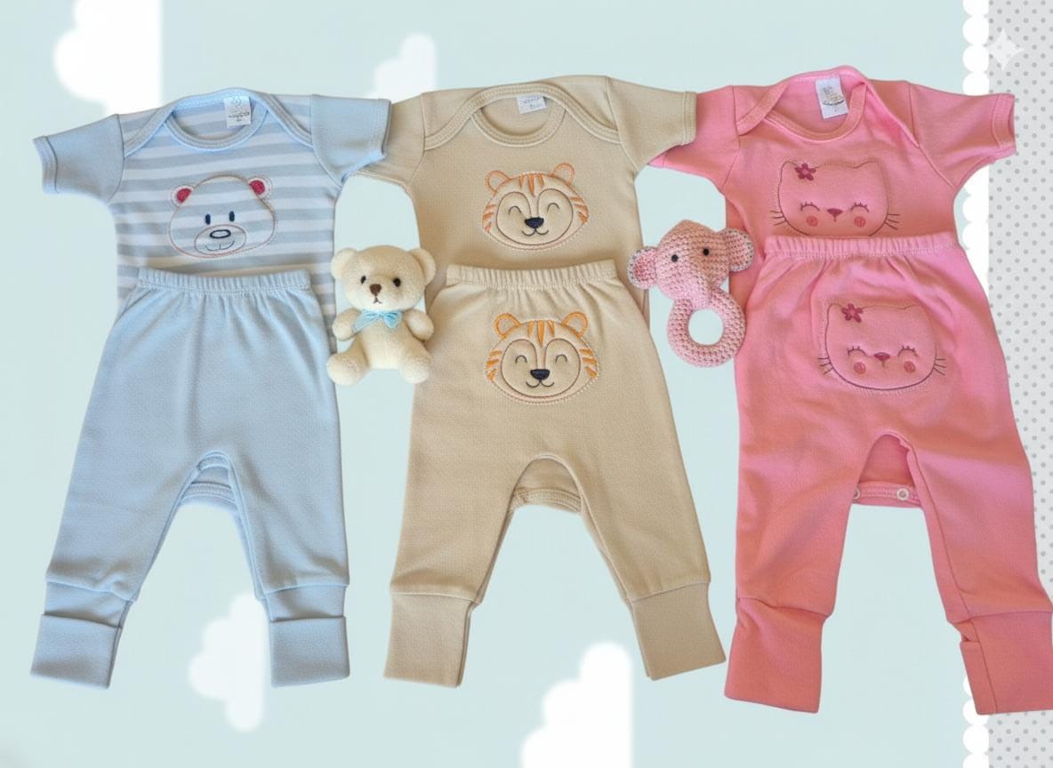 Conjunto de bebê body e calça