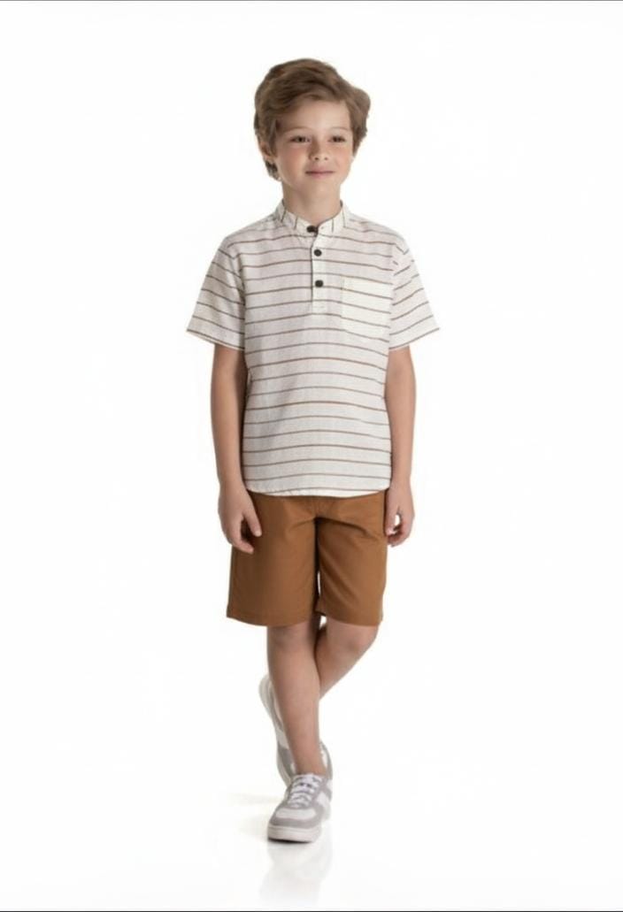 Conjunto infantil com bermuda de sarja